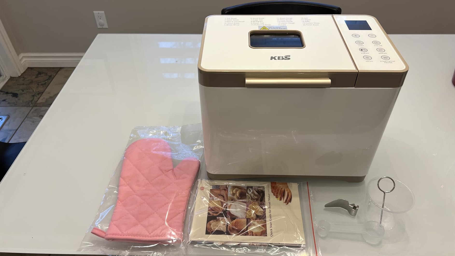 KBS Premium 2LB Convection Bread Maker Dual Heaters, 710W Stainless Steel 17-in-1 Bread Machine Healthy Ceramic Pan, Nut Dispenser, Touch Panel, 3 Loaf Sizes 3 Crust Colors, 15H Timer, Low Noise, Recipes customer photo 1