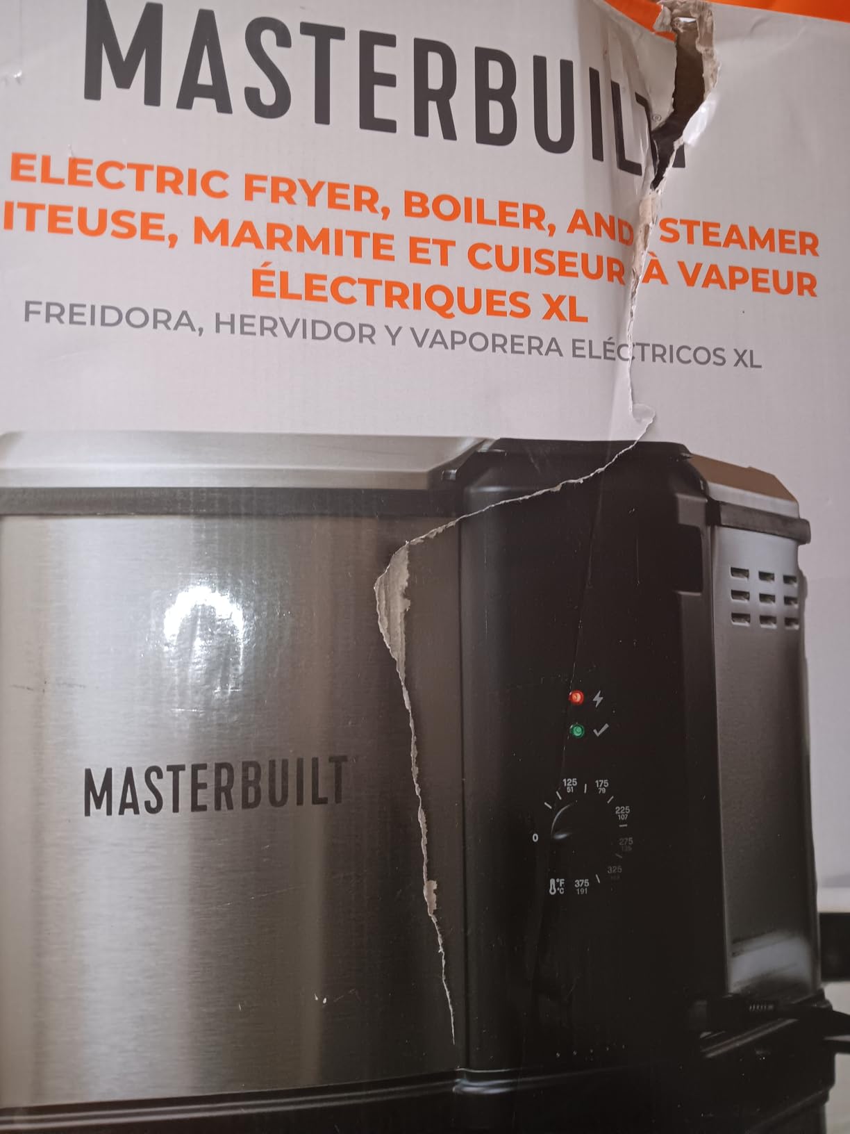 Masterbuilt 3-in-1 10 Liter XL Electric Turkey Fryer plus Boiler and Steamer Combination with Drain Basket and Breakaway Safety Cord in Stainless Steel customer photo 2