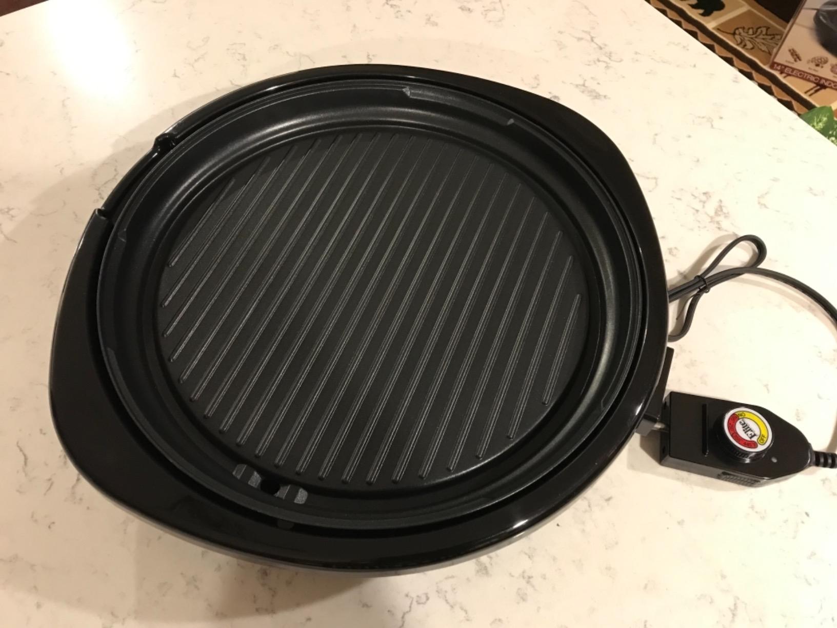 Elite Gourmet EMG6505G 12-Inch Smokeless Indoor Electric BBQ Grill with Glass Lid, Dishwasher Safe, Nonstick, Adjustable Temperature, Fast Heat Up customer photo 1