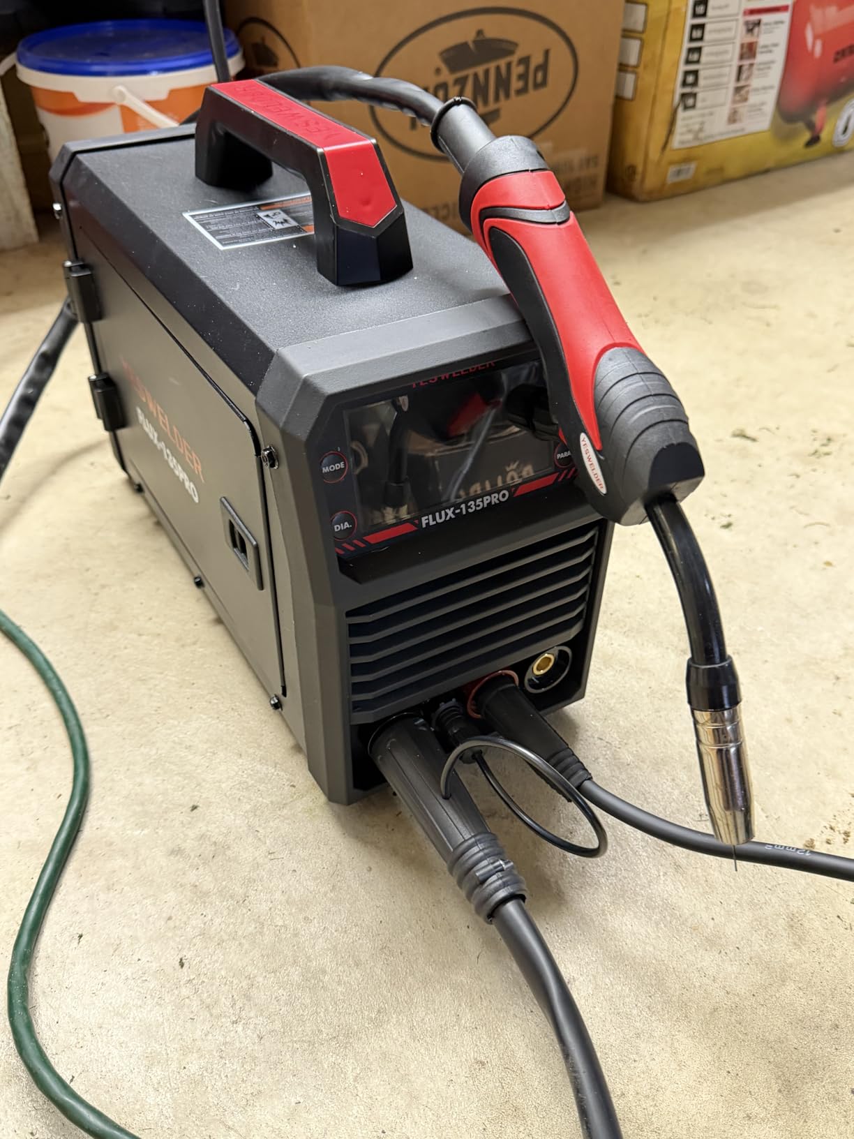 YESWELDER 135A MIG Welder, 110V Flux Core MIG/Lift TIG/Stick 3-in-1 Large LED Digital Display Welding Machine IGBT Inverter Welder customer photo 2