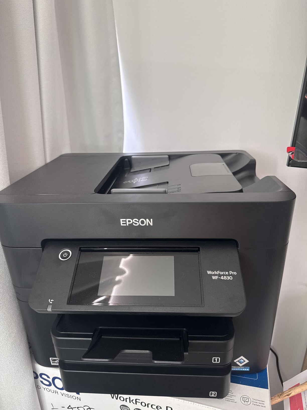 Epson WorkForce Pro WF-4830 Wireless All-in-One Printer, Auto 2-Sided Print Copy, Scan/Fax, 50-Page ADF, 500-sheet Paper Capacity, and 4.3