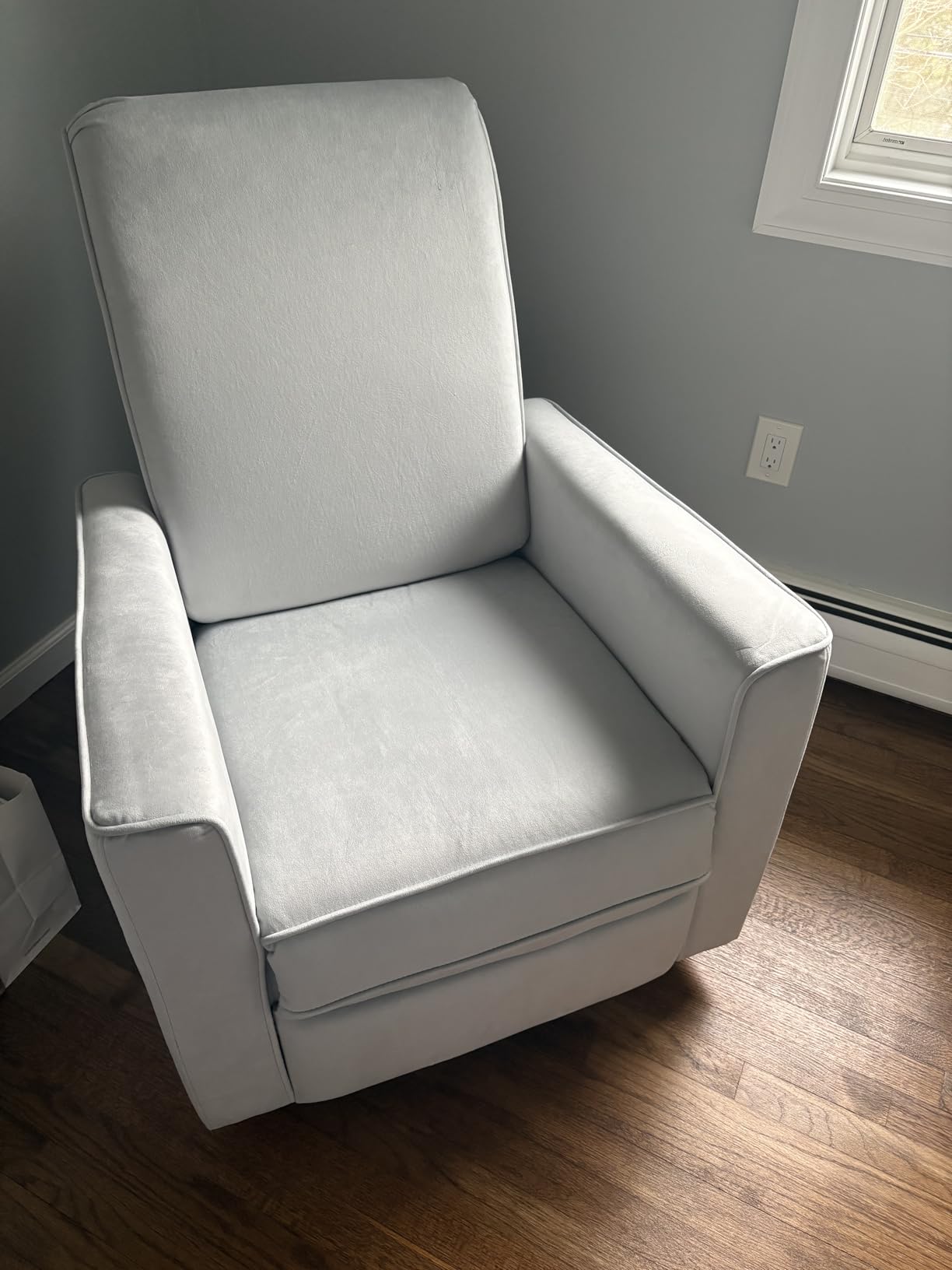 Evolur Raleigh Upholstered Manual Glider Recliner - Rocking & 360 Swivel with Smooth Glide customer photo 2
