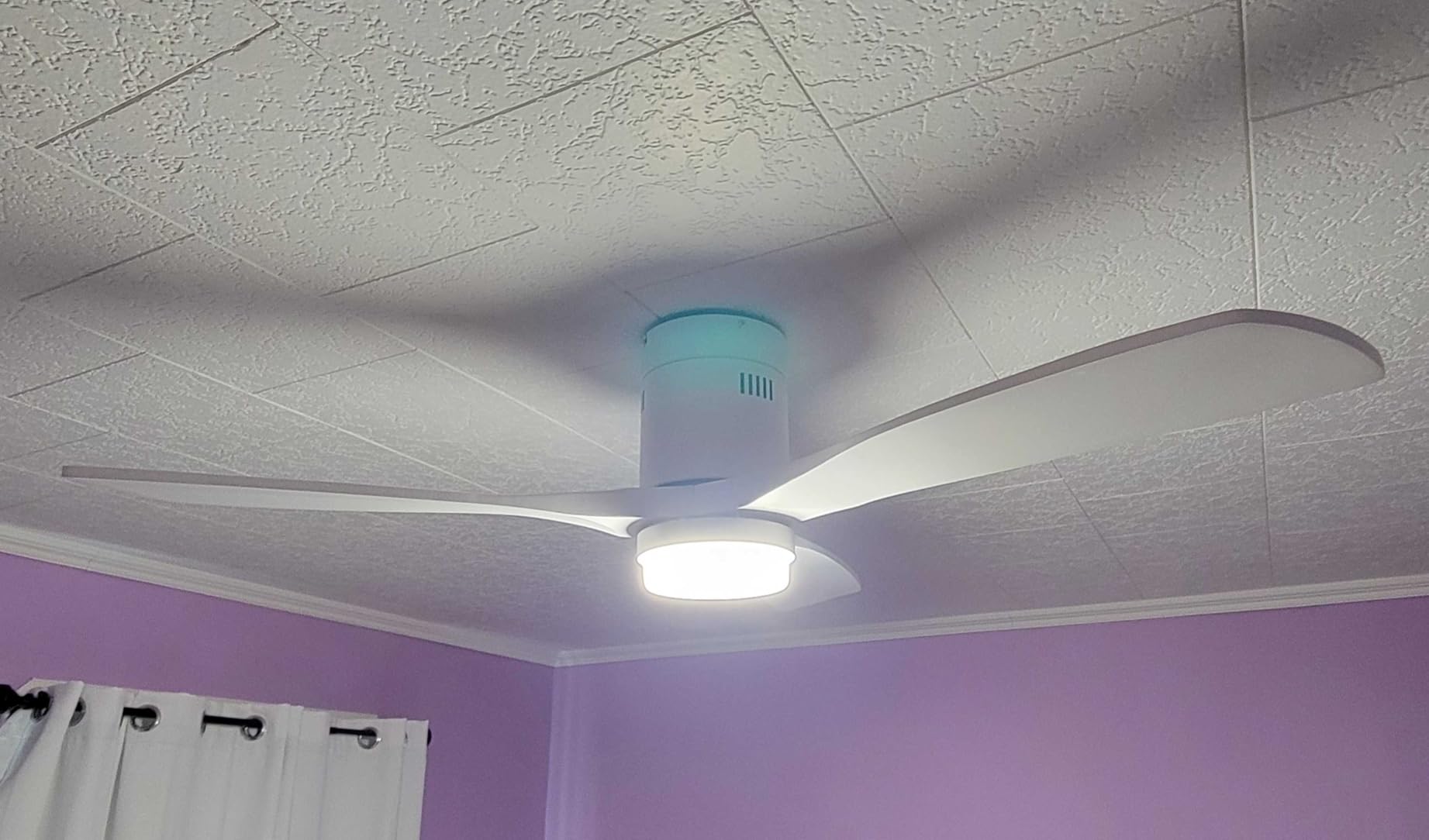 Sofucor Ceiling Fans with Lights 52 Inch Flush Mount Ceiling Fan with Remote Control, Wood Blades Modern Outdoor Ceiling Fans for Bedroom/Farmhouse/Patio/Indoor, Quiet DC Motor customer photo 1