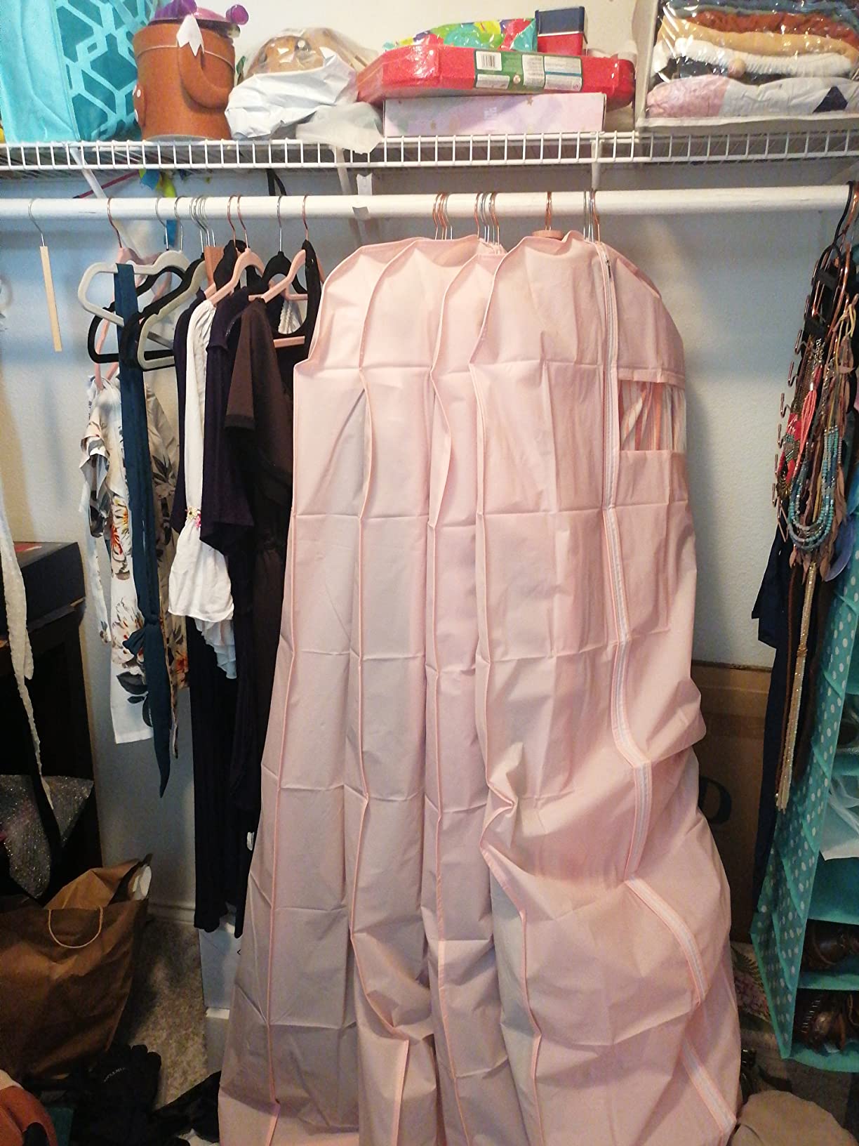 Dress Bags for Gowns Long, 65'' Long Dress Clear Garment Bag(Set of 2, 23.3'' X 65'') customer photo 2
