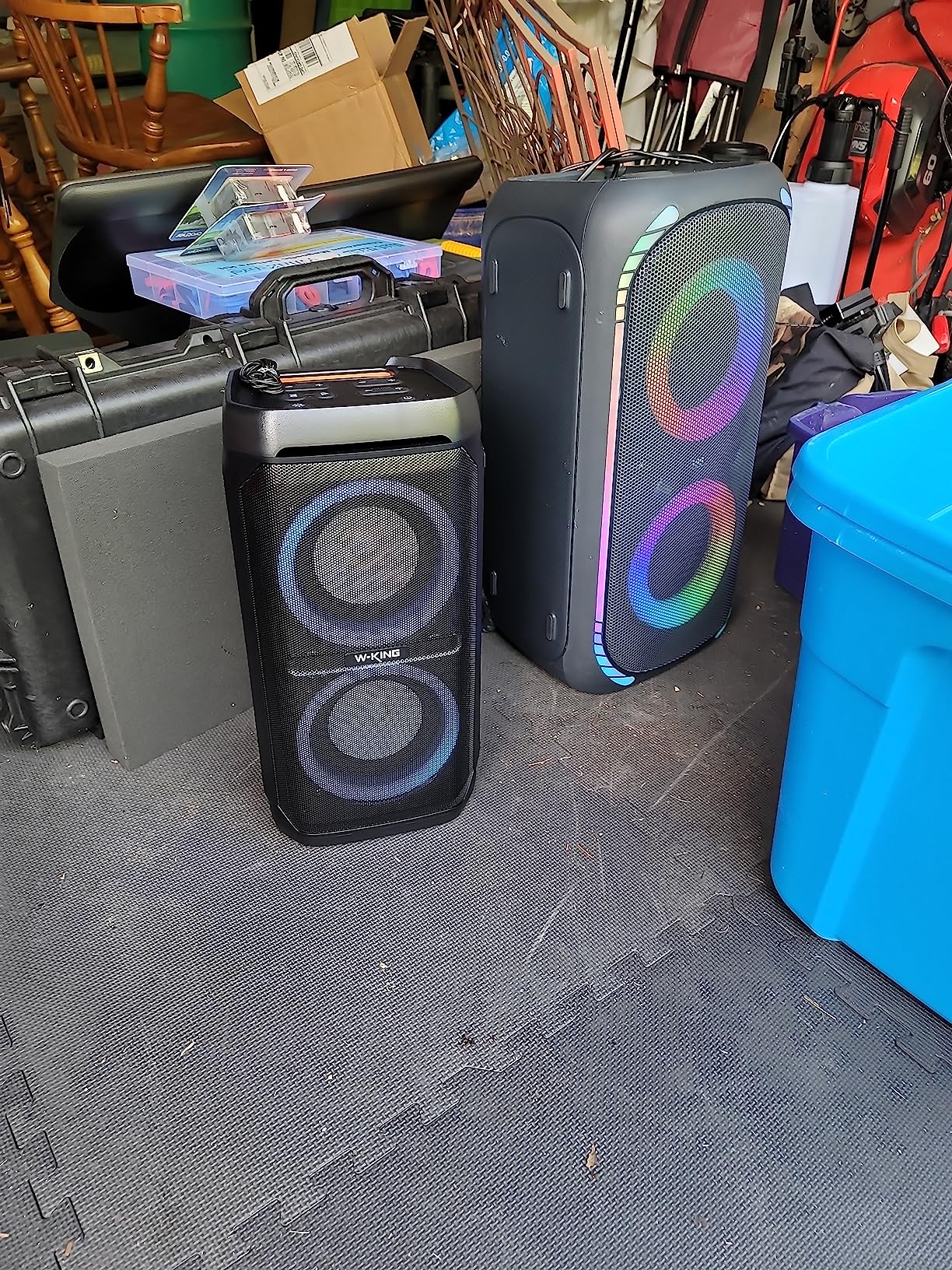 W-KING Party Bluetooth Speaker Boom Box, 180W Max Big Large Loudest Wireless Outdoor Portable Speaker 4 Drivers with 2*4.04'' Subwoofer, 80W HD Huge 105dB Pulse Natur Deep Bass, IPX5/24H/EQ/USB/TF/AUX customer photo 1