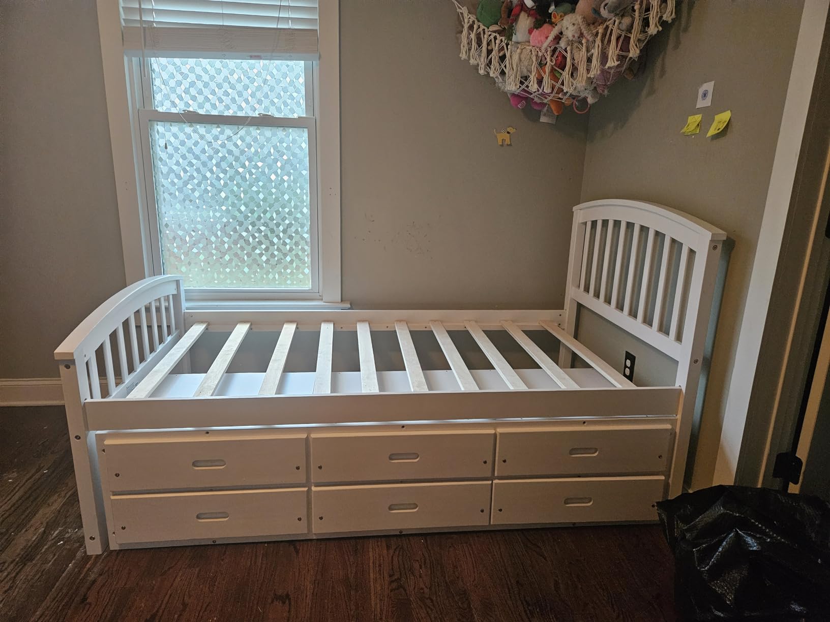 SOFTSEA Twin Captains Bed Frame with 6 Storage Drawers, Wood Platform Bed Frame with Headboard and Footboard, Gray customer photo 2