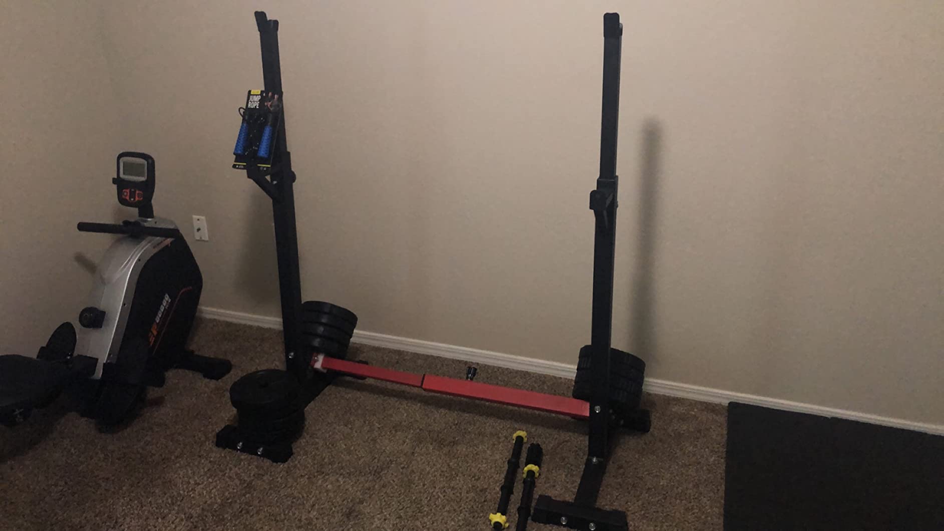 CANPA Adjustable Squat Rack Stand Multi-Function Barbell Rack Weight Lifting Gym Dumbbell Racks Home Gym Bench Press Rack Dumbbell Racks Stands 600Lbs customer photo 2