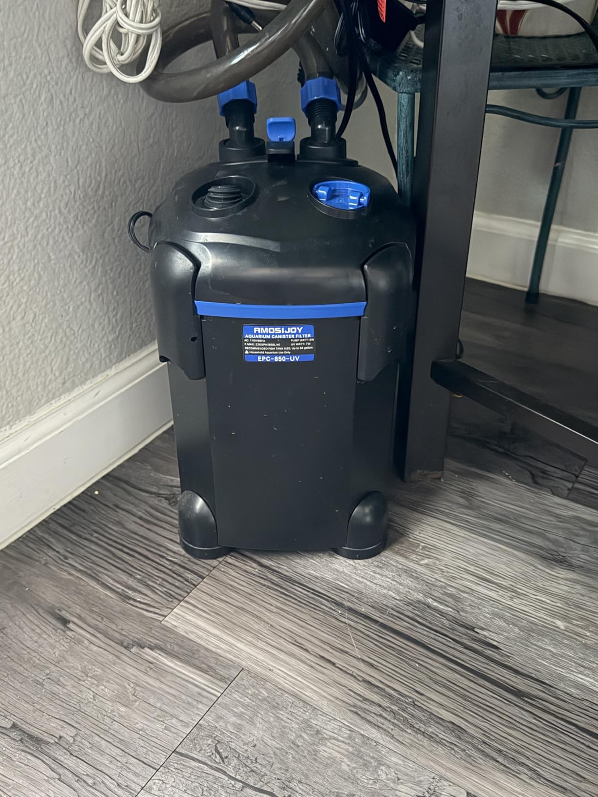 AMOSIJOY Canister Filter, Ultra-Quiet External Aquarium Filter with Free Media for Large Fish Tanks and Aquariums customer photo 2