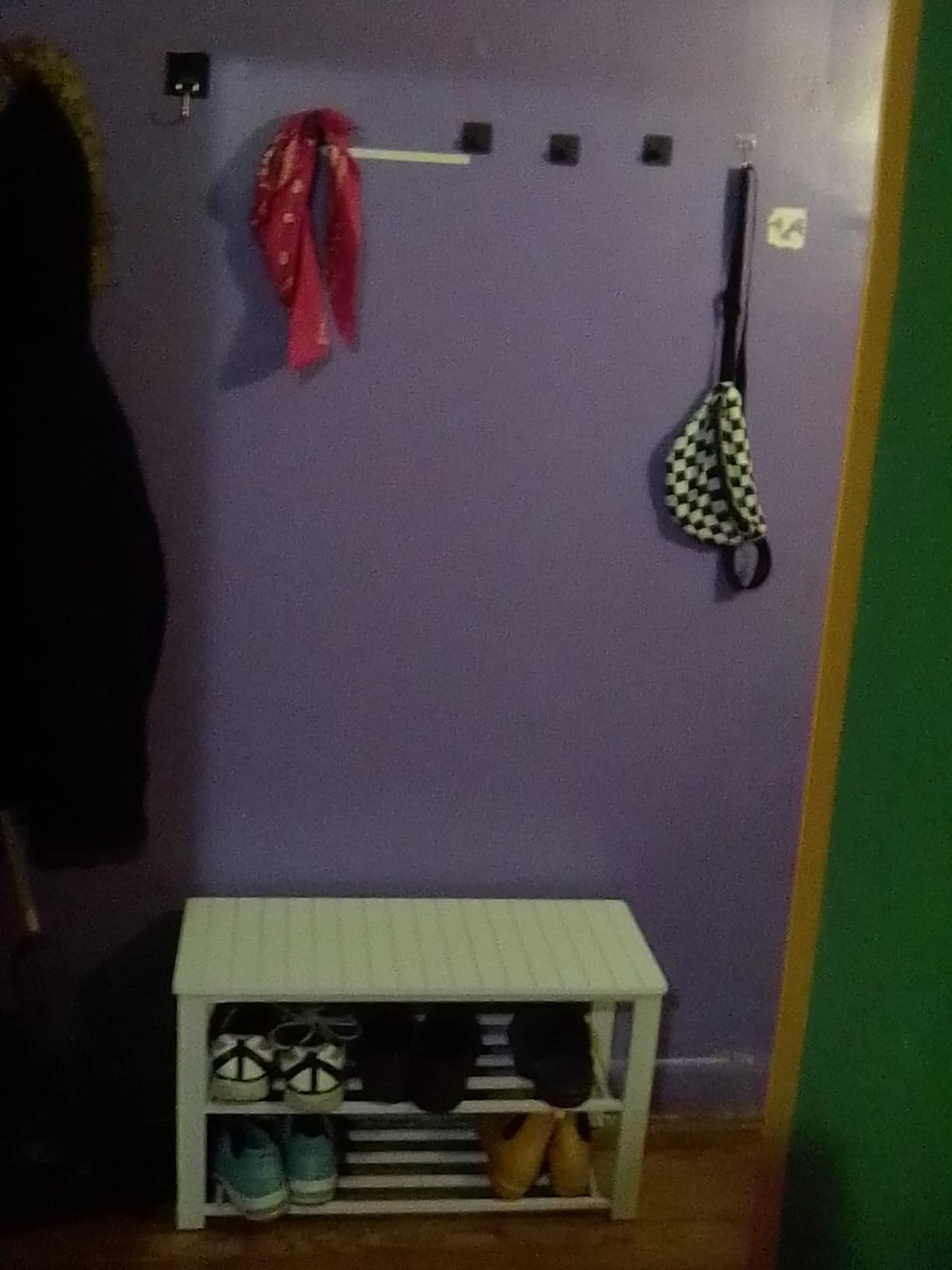 Simple Houseware Wood Top Shoe Storage Bench for Entryway, Rustic Brown customer photo 2