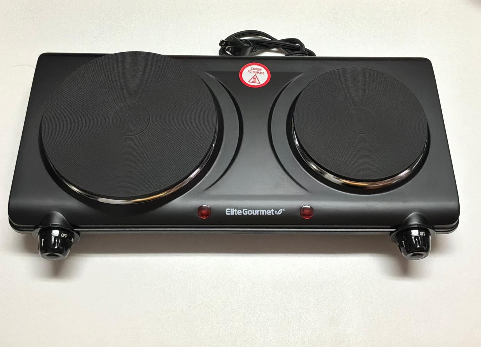 Elite Gourmet Countertop Electric Burner, 1000W Cast Iron Hot Plate, 7 Heat Settings, Portable Cooktop for RV, Dorm, Office & Small Kitchens, Road-Ready & Compact customer photo 2