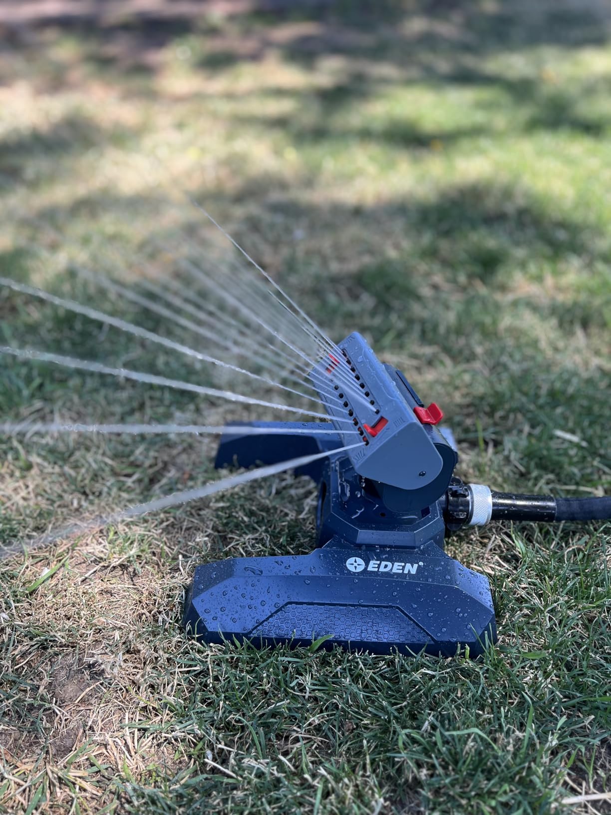 Eden 95124 Adjustable 4-Way Mini Turbo Oscillating Sprinkler W/Quick Connect Starter Set, Covers up to 4,069 sq. ft. Heavy Weight Base customer photo 2