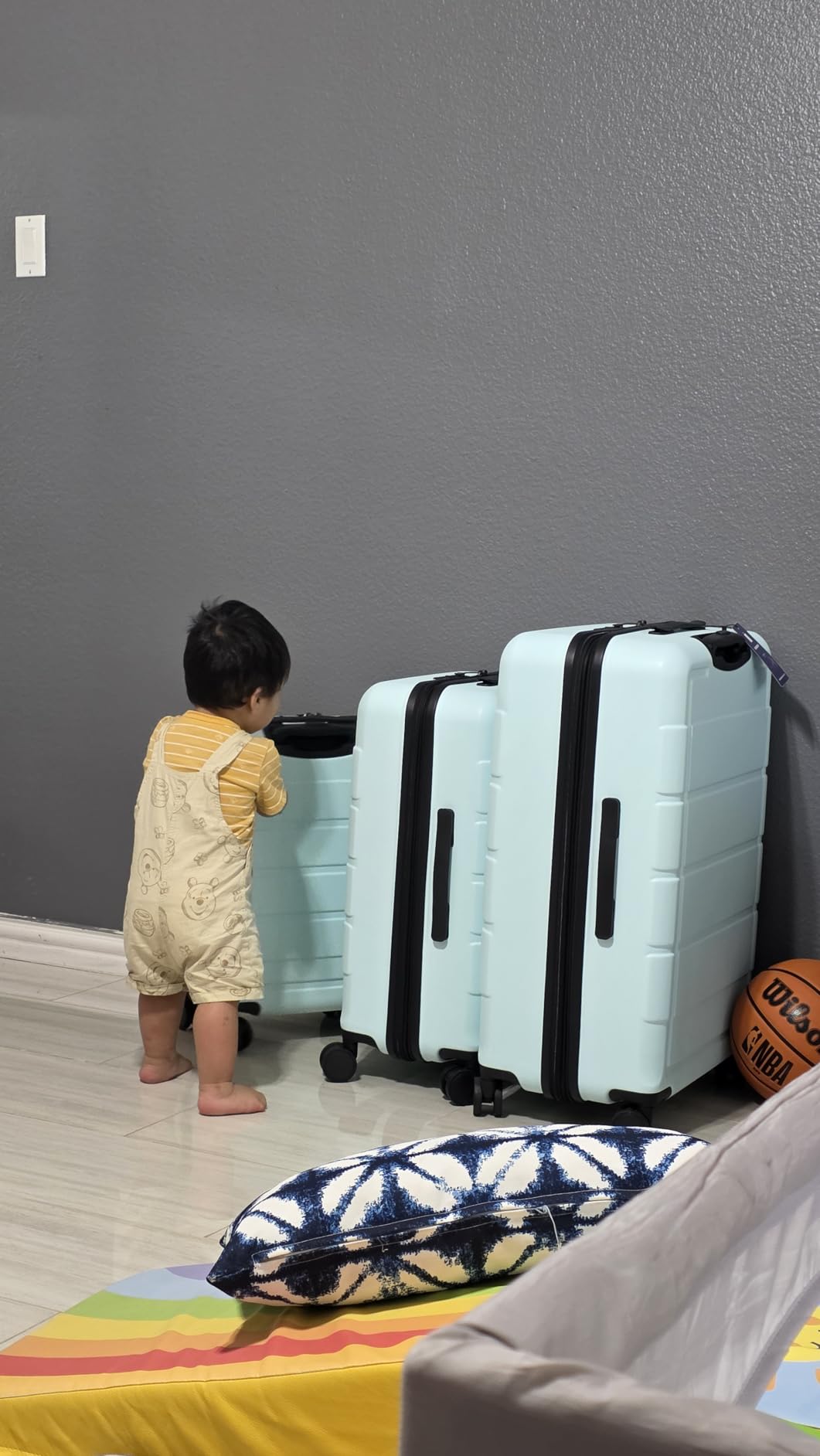 Upgrade Luggage Sets 3pcs, 100% Premium PC Durable Expandable Luggage Suitcase with Double Wheels TSA Lock Mint Green customer photo 2