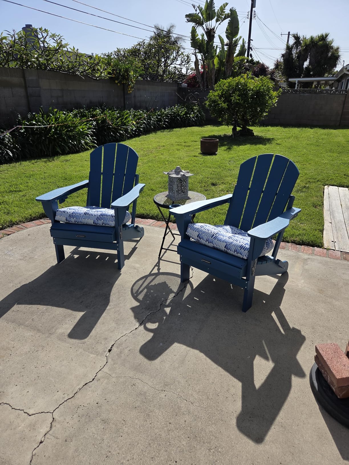 MUCHENGHY Folding Adirondack Chairs, Patio Chairs, Lawn Chairs, Outdoor Chair, Adirondack Chair Plastic, Fire Pit, Weather Resistant with Cup Holder for Deck, Backyard, Garden(Gray) customer photo 2