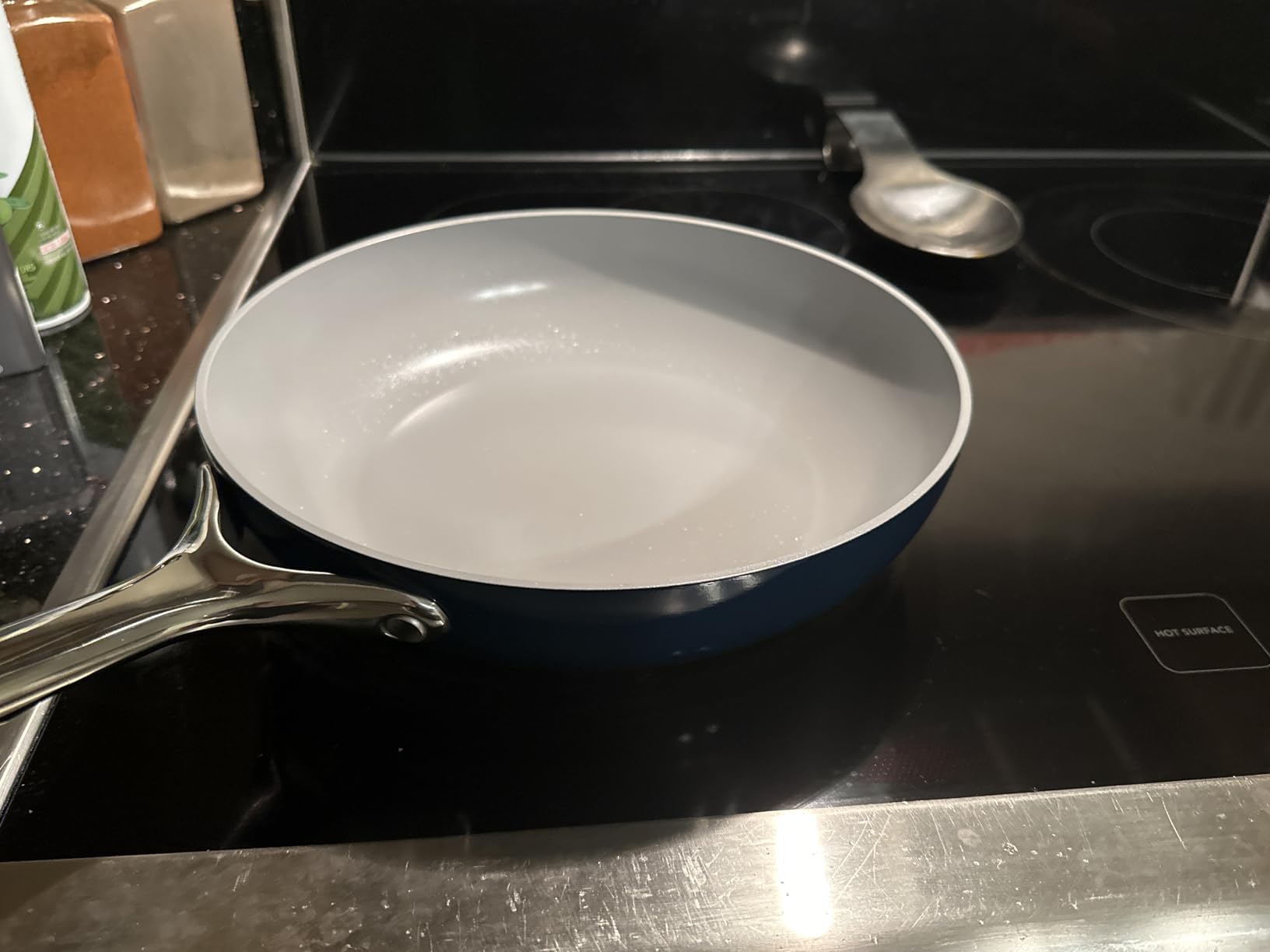 Caraway Nonstick Ceramic Frying Pan (2.7 qt, 10.5-Inch) - Non Toxic, PTFE & PFOA Free - Oven Safe & Compatible with All Stovetops (Gas, Electric & Induction) - Navy customer photo 2