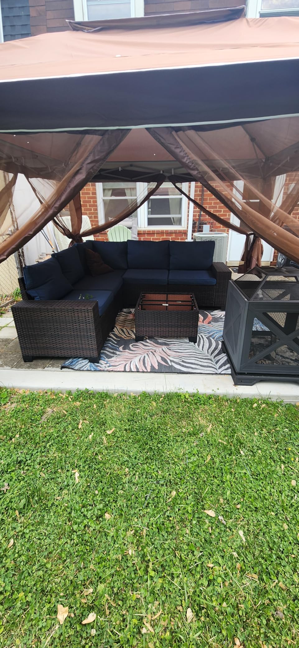 Outdoor Patio Furniture Set, 6 Pieces Outdoor Sectional Furniture High Backrest Patio Sofa, All-Weather PE Rattan Patio Conversation Set with Coffee Table & Cushions-Sand customer photo 1