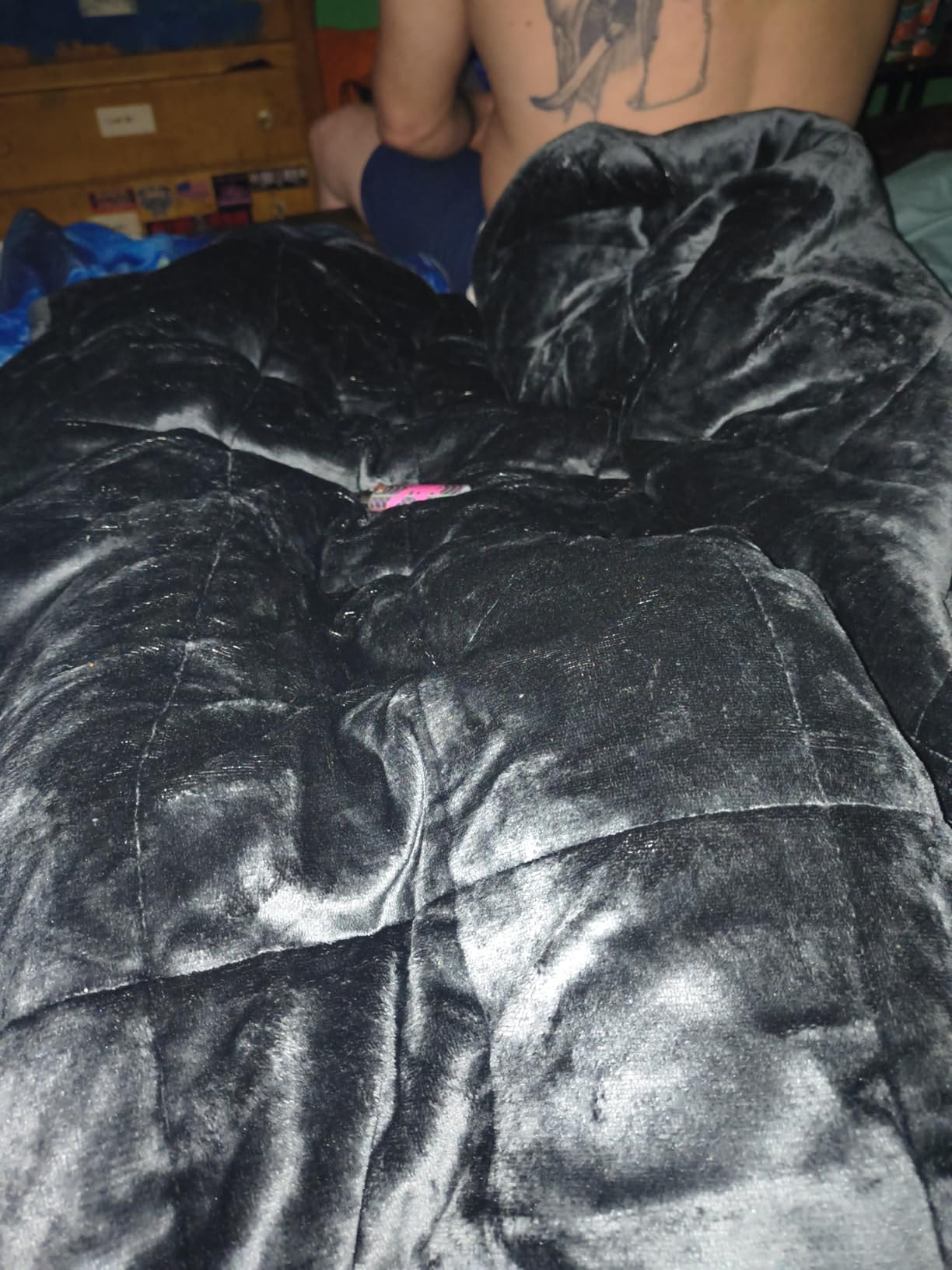 Alomidds Weighted Blanket Queen Size 15lbs 60x80 inches, Soft Plush Fleece Throw Weighted Blankets with Cozy Warm Sherpa, Ultra Fuzzy Heavy Blanket Microfiber for Sofa Bed, Dark Grey customer photo 1