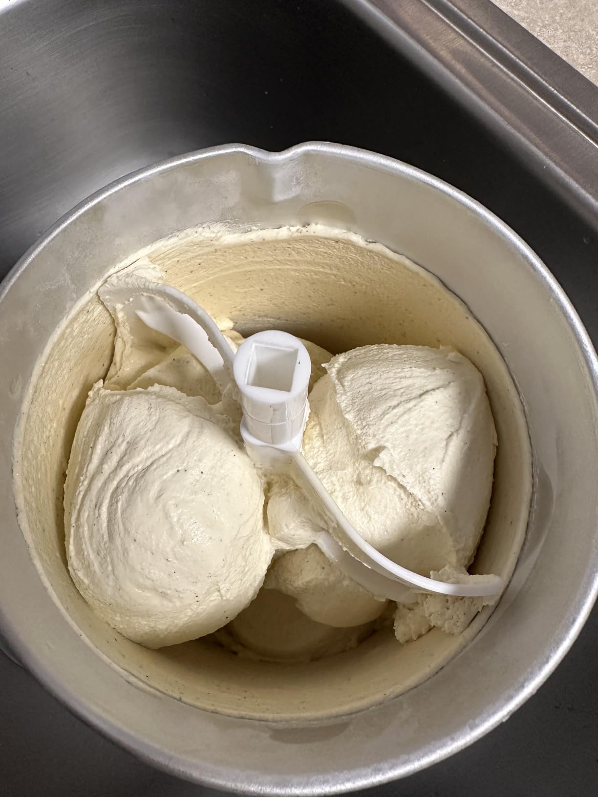 Nostalgia Electric Ice Cream Maker - Old Fashioned Soft Serve Ice Cream Machine Makes Frozen Yogurt or Gelato in Minutes - Fun Kitchen Appliance - Vintage Wooden Style - Dark Wood - 4 Quart customer photo 2