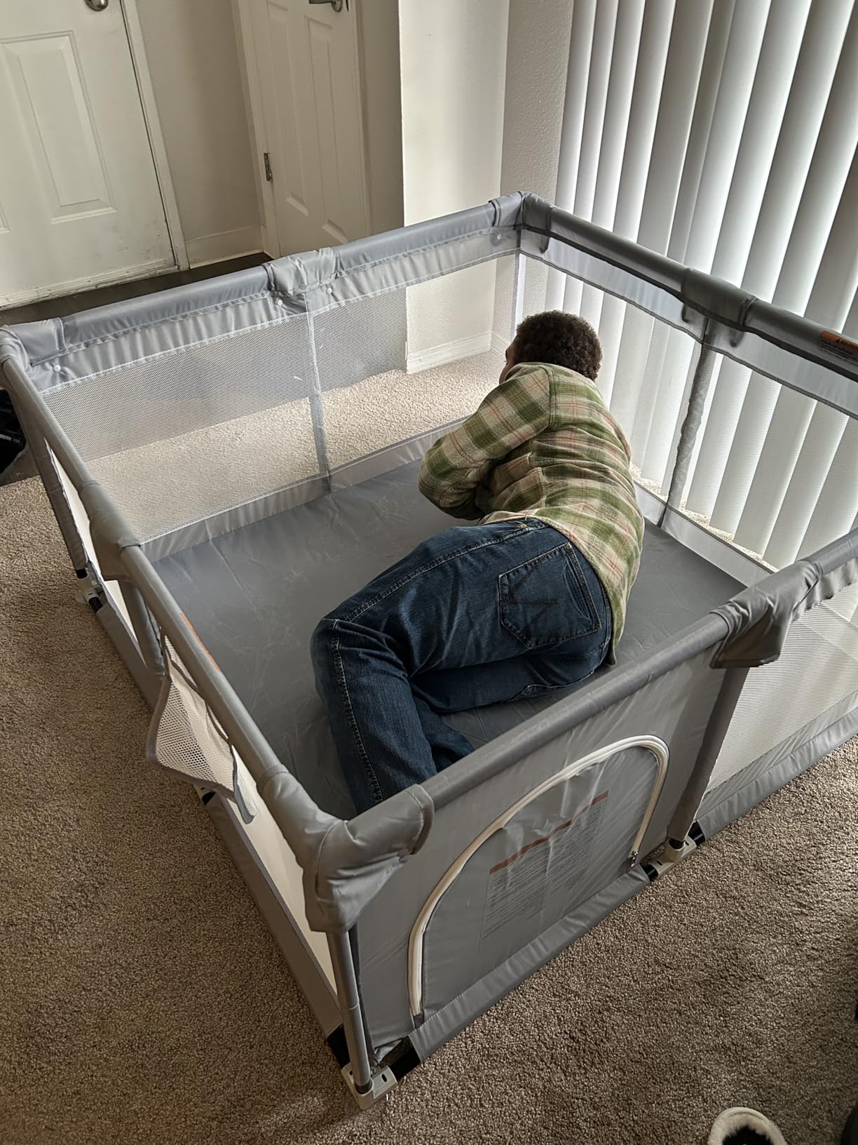 Fodoss Baby Playpen 50x50in, Small Play Pen for Babies and Toddlers, Play Yard, Activity Fence with All-Side Mesh, Pull Rings customer photo 2