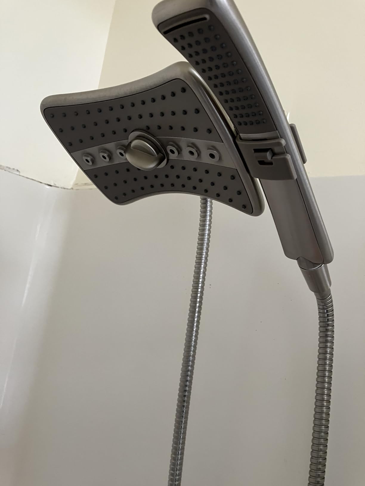 BRIGHT SHOWERS High Pressure Dual Shower Head Combo, Handheld Showerhead Rainfall Shower Head Combo with Black Face, 60 Inch Long Stainless Steel Shower Hose, Chrome customer photo 1
