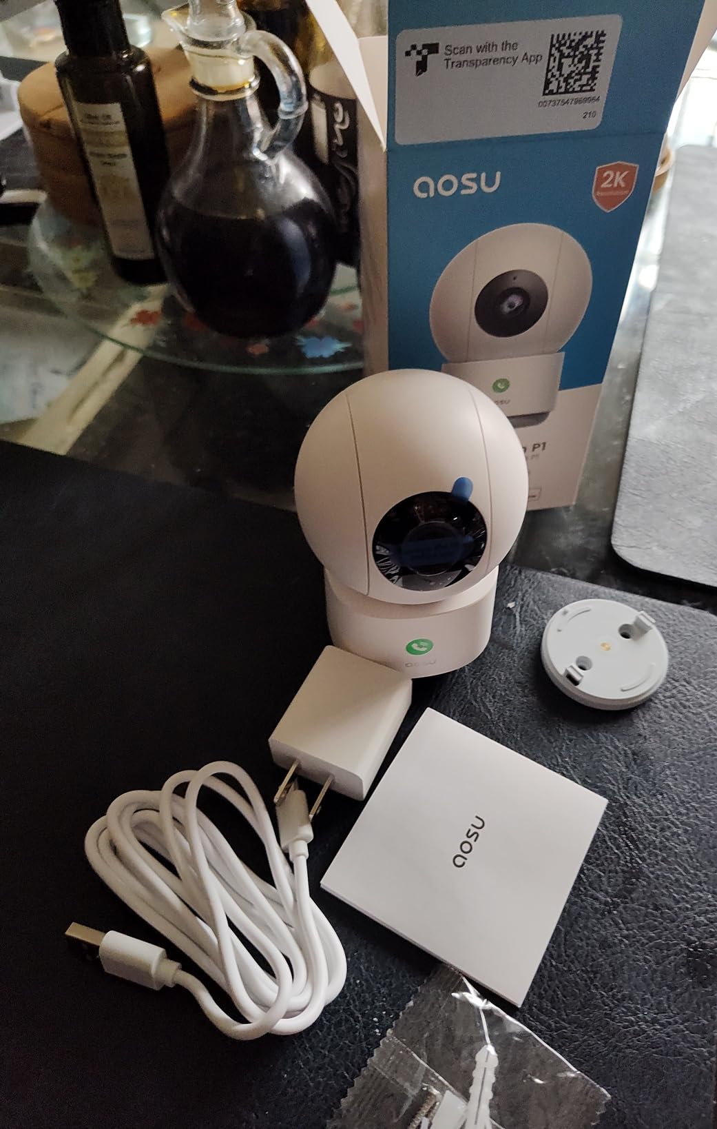 aosu 2K Security Camera Indoor, Baby Monitor Pet Camera 360-Degree for Home Security with 2.4 GHz Wi-Fi Router, One-Touch Call, Smart Motion Tracking, IR Night Vision, Compatible with Alexa customer photo 2