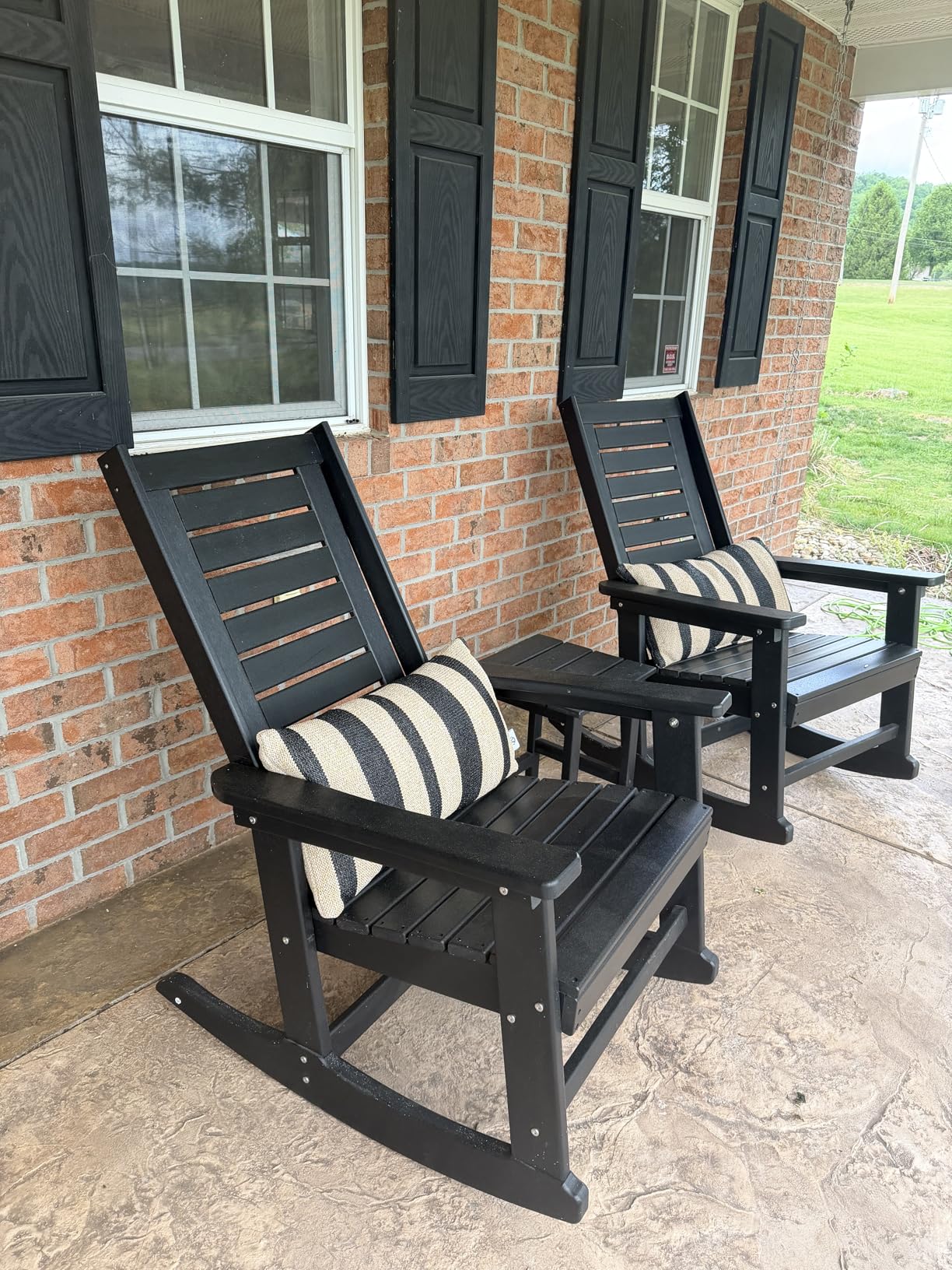 GREENVINES Outdoor Rocking Chairs Set of 2 - HDPE Plastic Porch Rocker customer photo 2