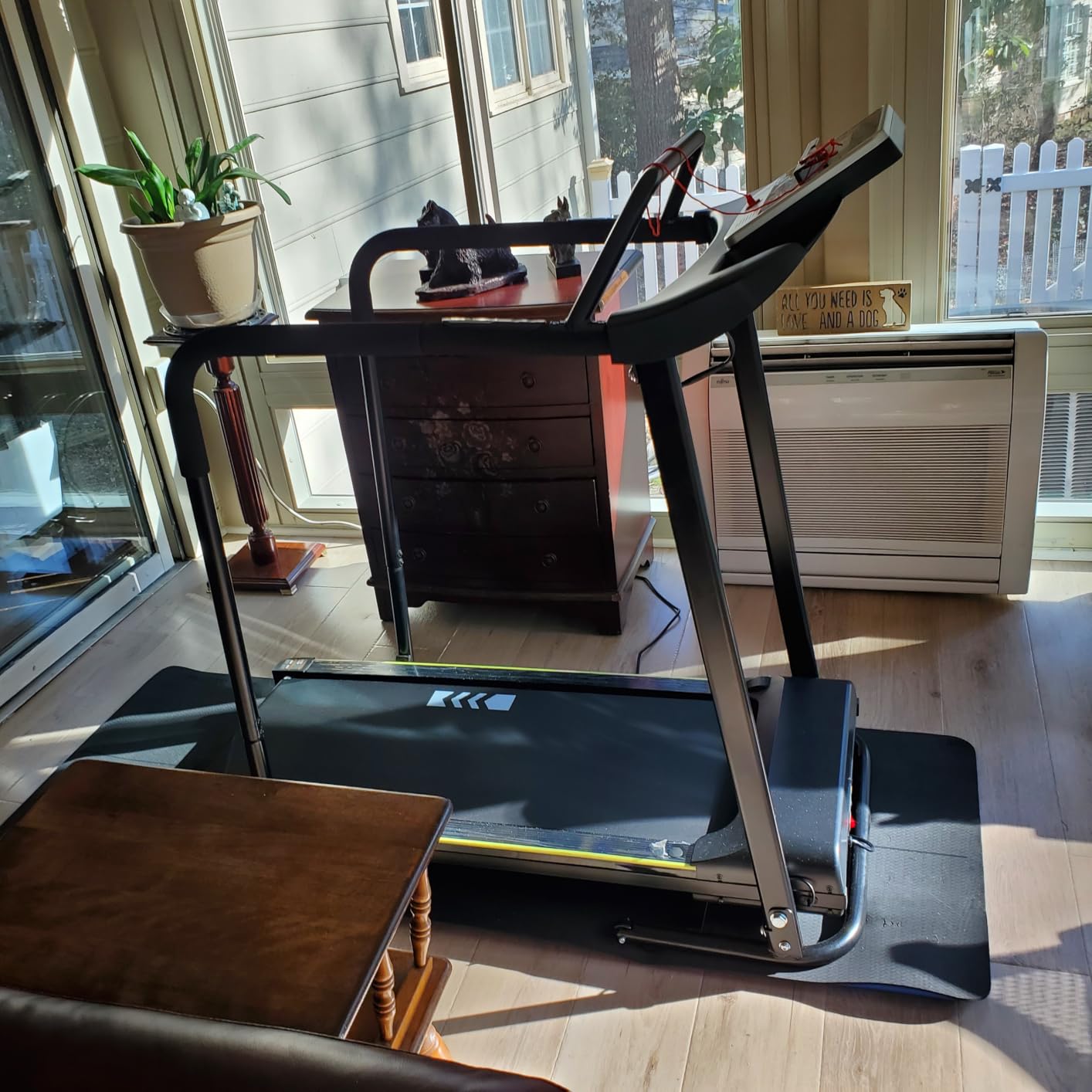 Redliro Walking Treadmill for Seniors with Long Handrails - 0.3 MPH Slow Start, 300 lb Capacity Recovery Foldable Treadmill for Home, 0-2% Incline Fully Flat, Auto Lubrication customer photo 1