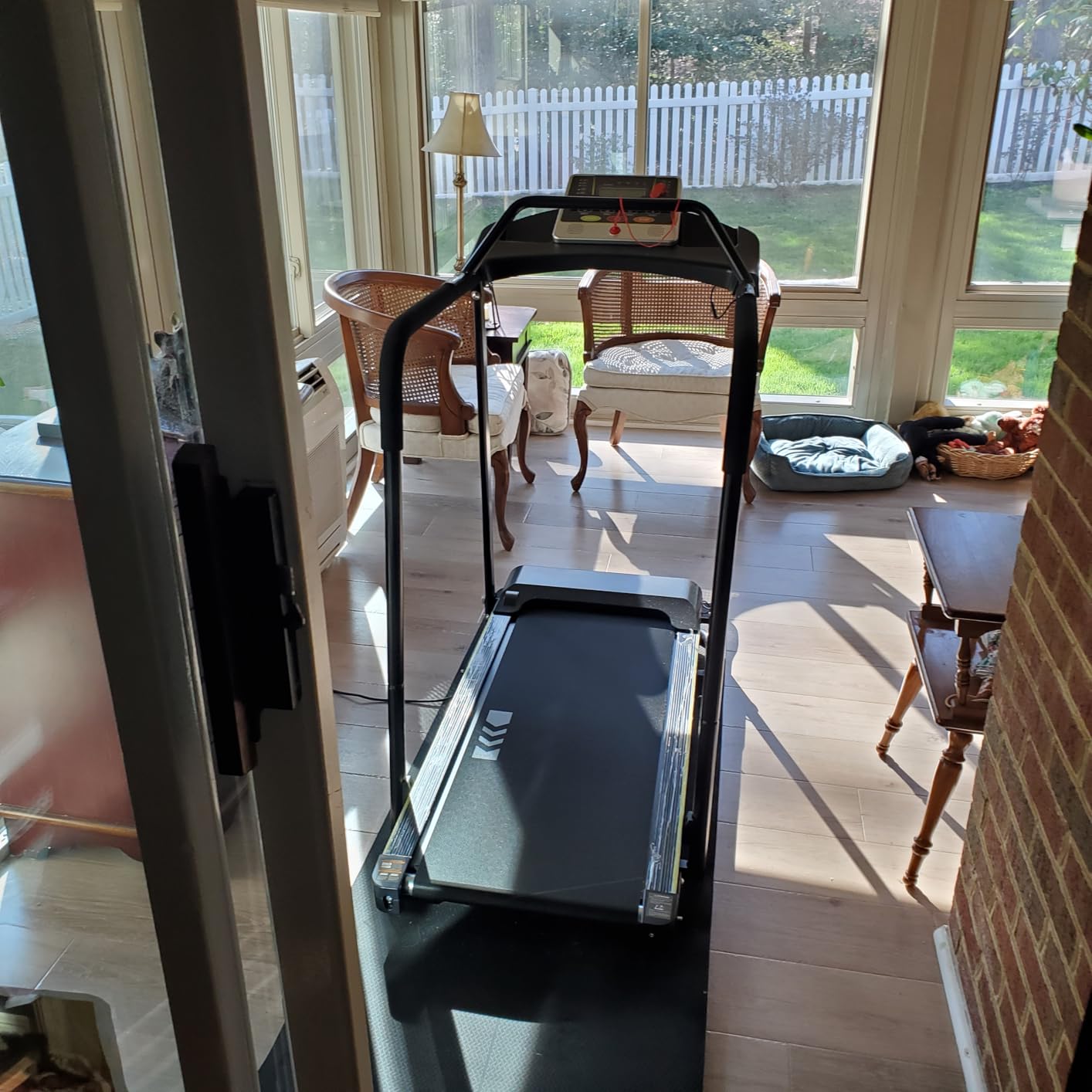 Redliro Walking Treadmill for Seniors with Long Handrails - 0.3 MPH Slow Start, 300 lb Capacity Recovery Foldable Treadmill for Home, 0-2% Incline Fully Flat, Auto Lubrication customer photo 2