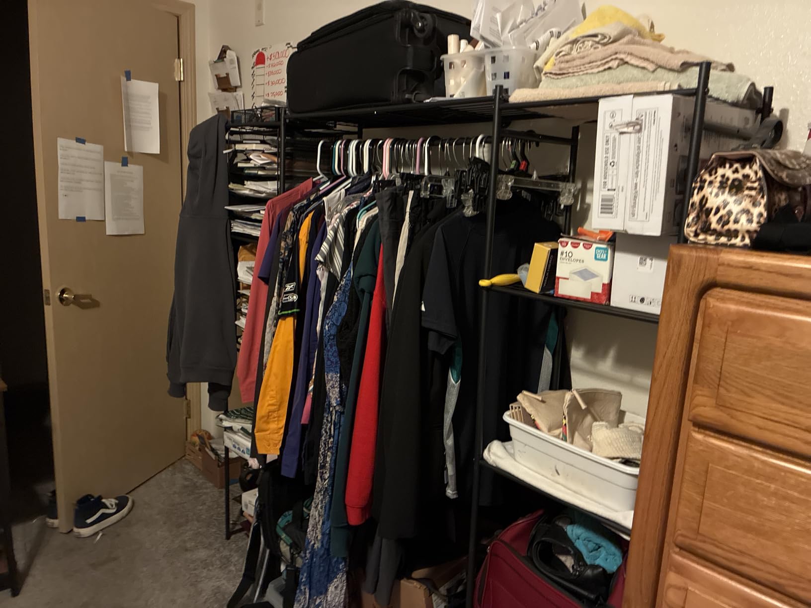 Neprock Wardrobe Closet, Portable Clothing Rack for Hanging Clothes, Free Standing Closet Organizers and Storage System with 4 Tiers Shelves for Cloakroom Bedroom, Black customer photo 1