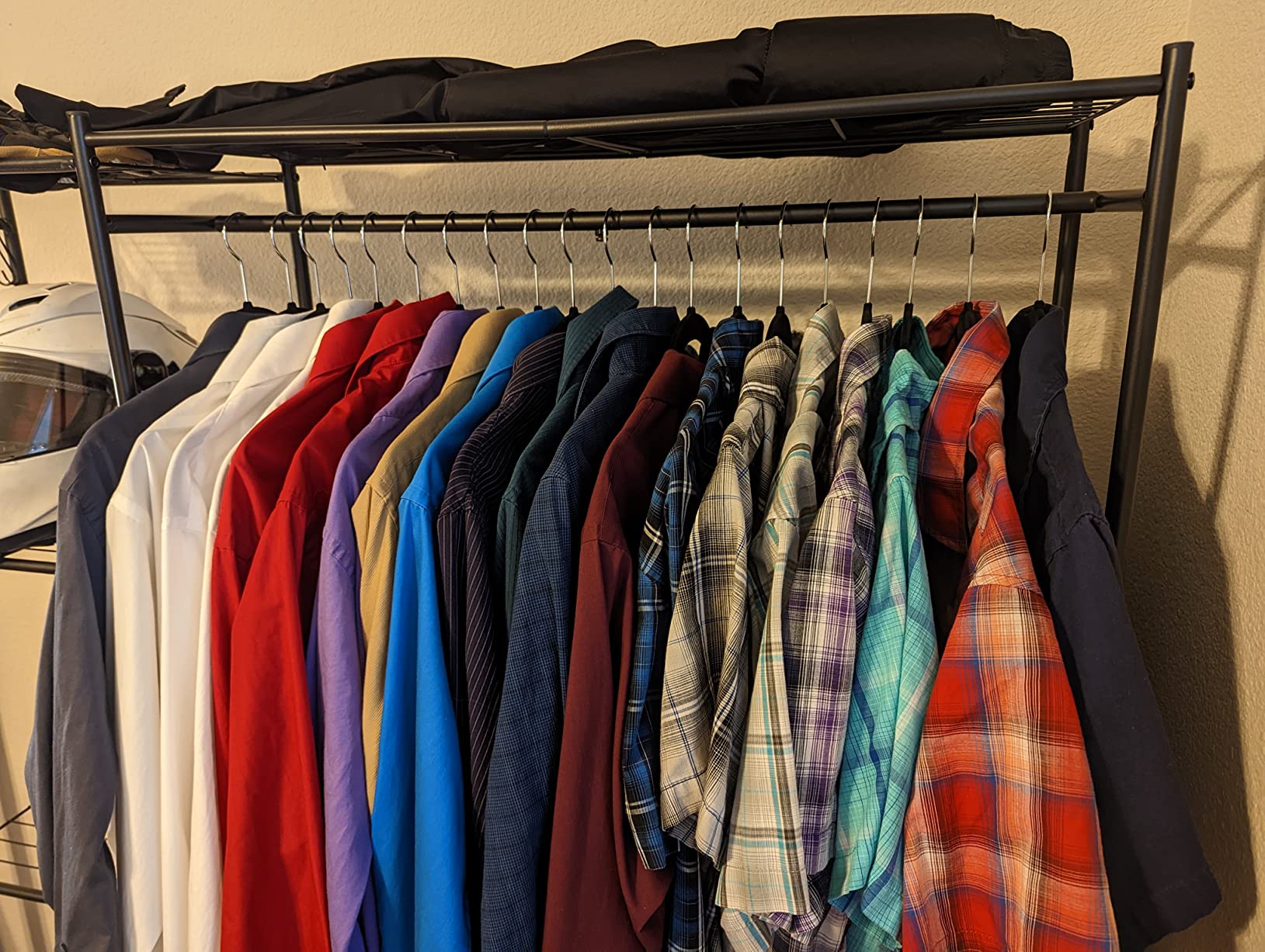 Neprock Wardrobe Closet, Portable Clothing Rack for Hanging Clothes, Free Standing Closet Organizers and Storage System with 4 Tiers Shelves for Cloakroom Bedroom, Black customer photo 2