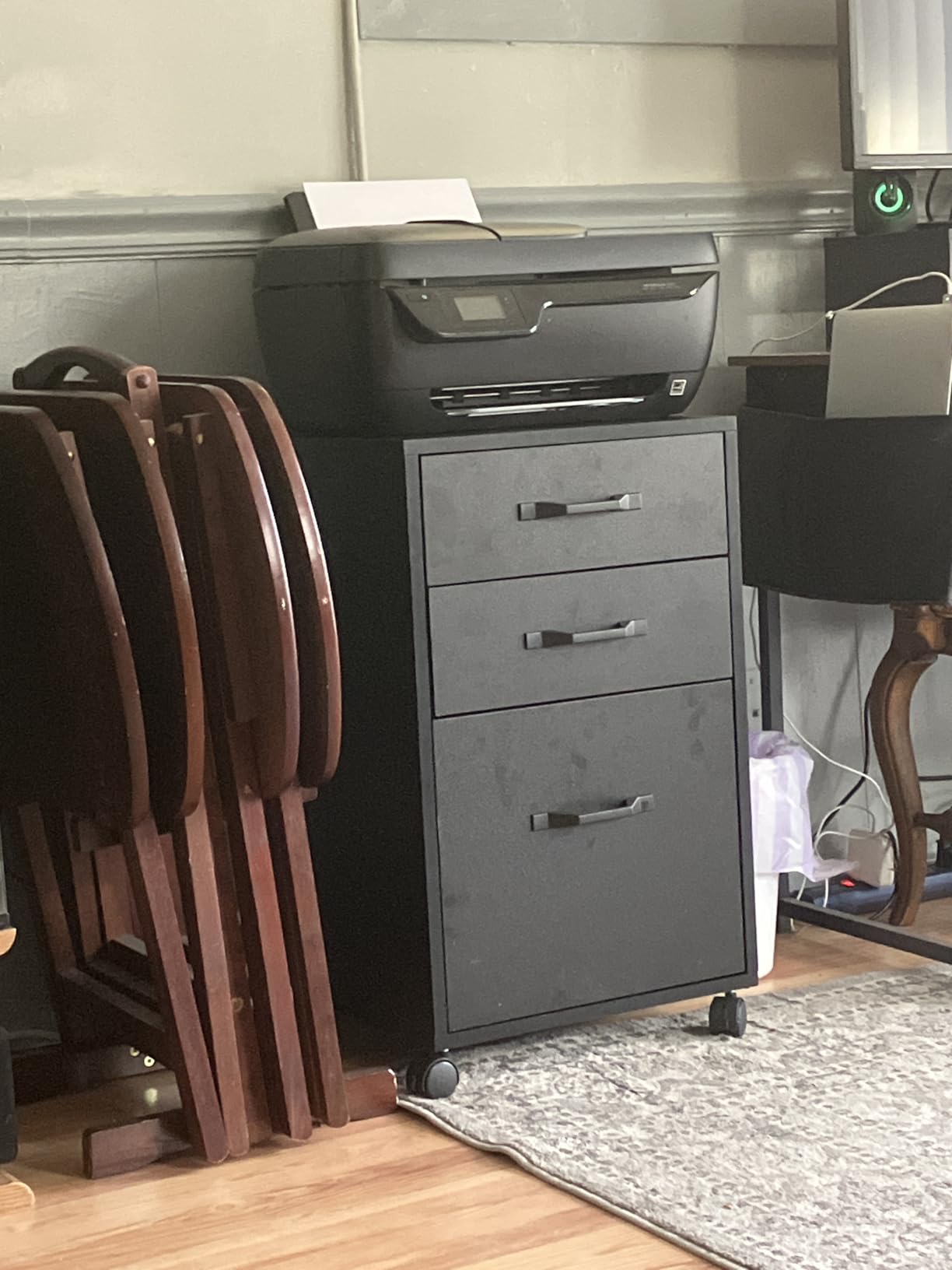 VASAGLE Lateral File Cabinet, Home Office Printer Stand, 2-Drawer Filing Cabinet, with Anti-tip Interlocking Mechanism, for A4, Letter-Size, Legal-Size Hanging Files, Rustic Brown and Ink Black customer photo 2