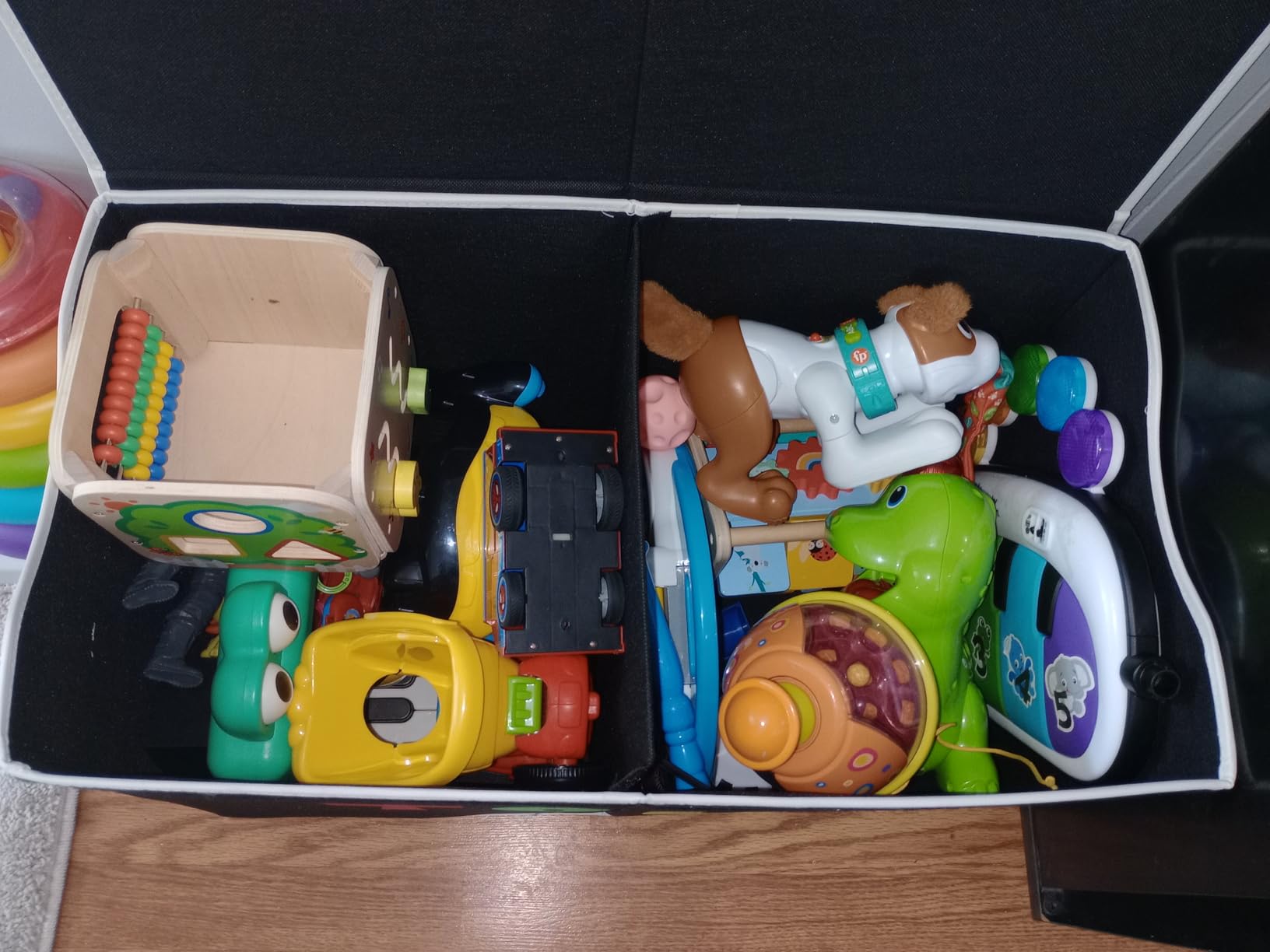 YOLOXO Toy Box Chest, Collapsible Sturdy Storage Bins with Lids, Extra Large Kids Toy Storage Organizer Boxes Bins Baskets for Kids, Boys, Girls, Nursery Room, Playroom, Closet (BLACK) customer photo 1