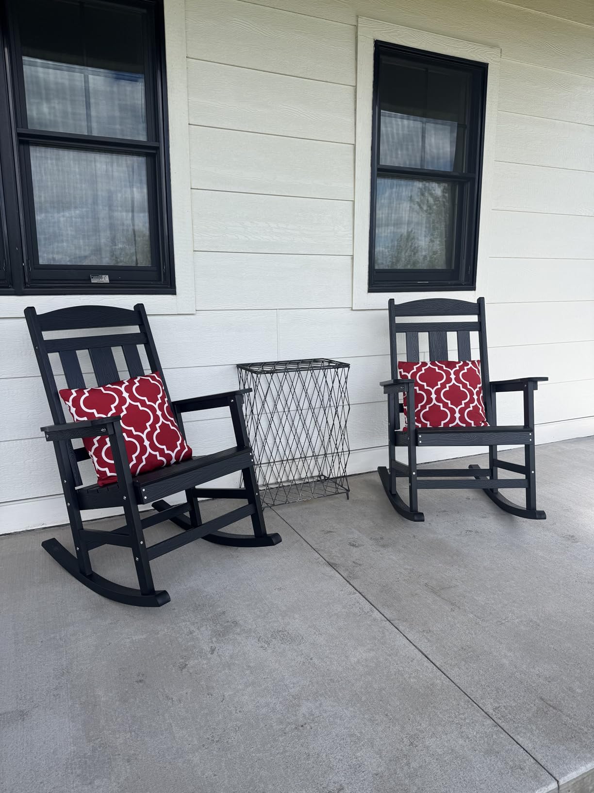 LUE BONA Outdoor Rocking Chairs Set of 2 - Weather Resistant Poly Plastic Rocker customer photo 2