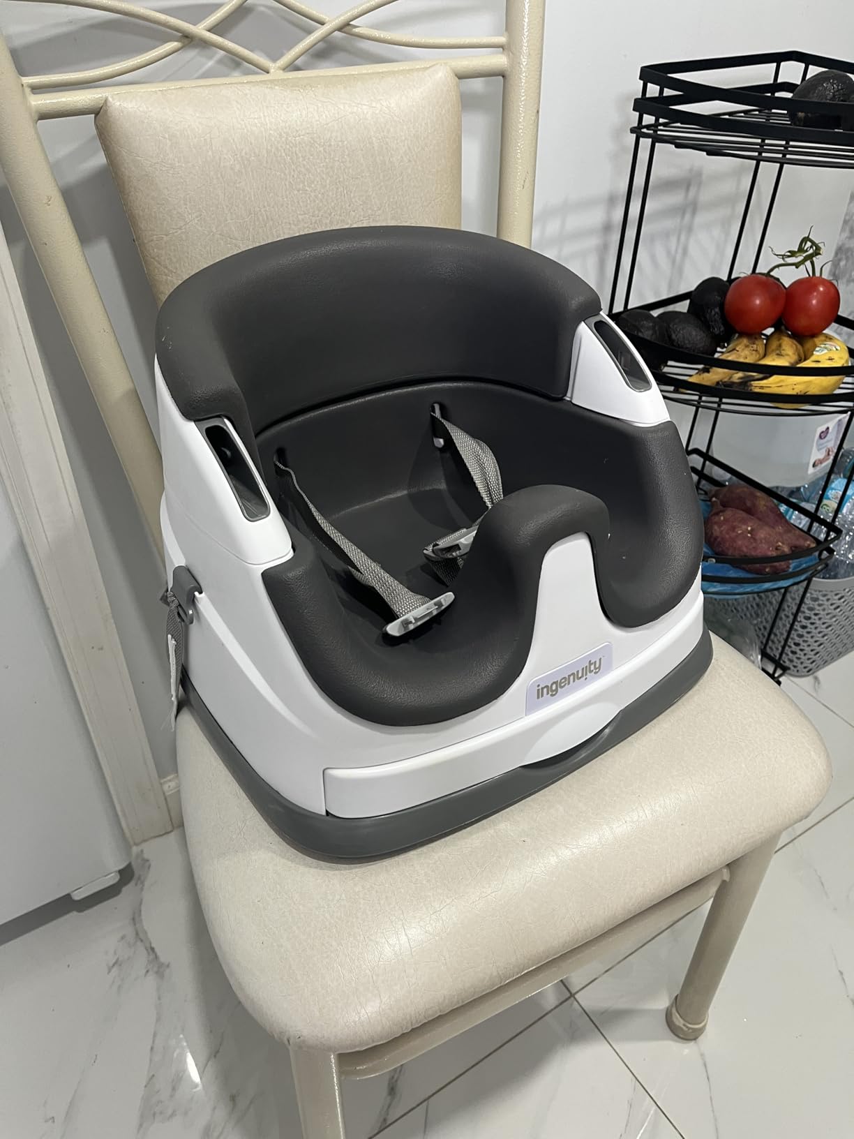 Ingenuity Baby Base 2-in-1 Booster Feeding and Floor Seat with Self-Storing Tray - Mist customer photo 1