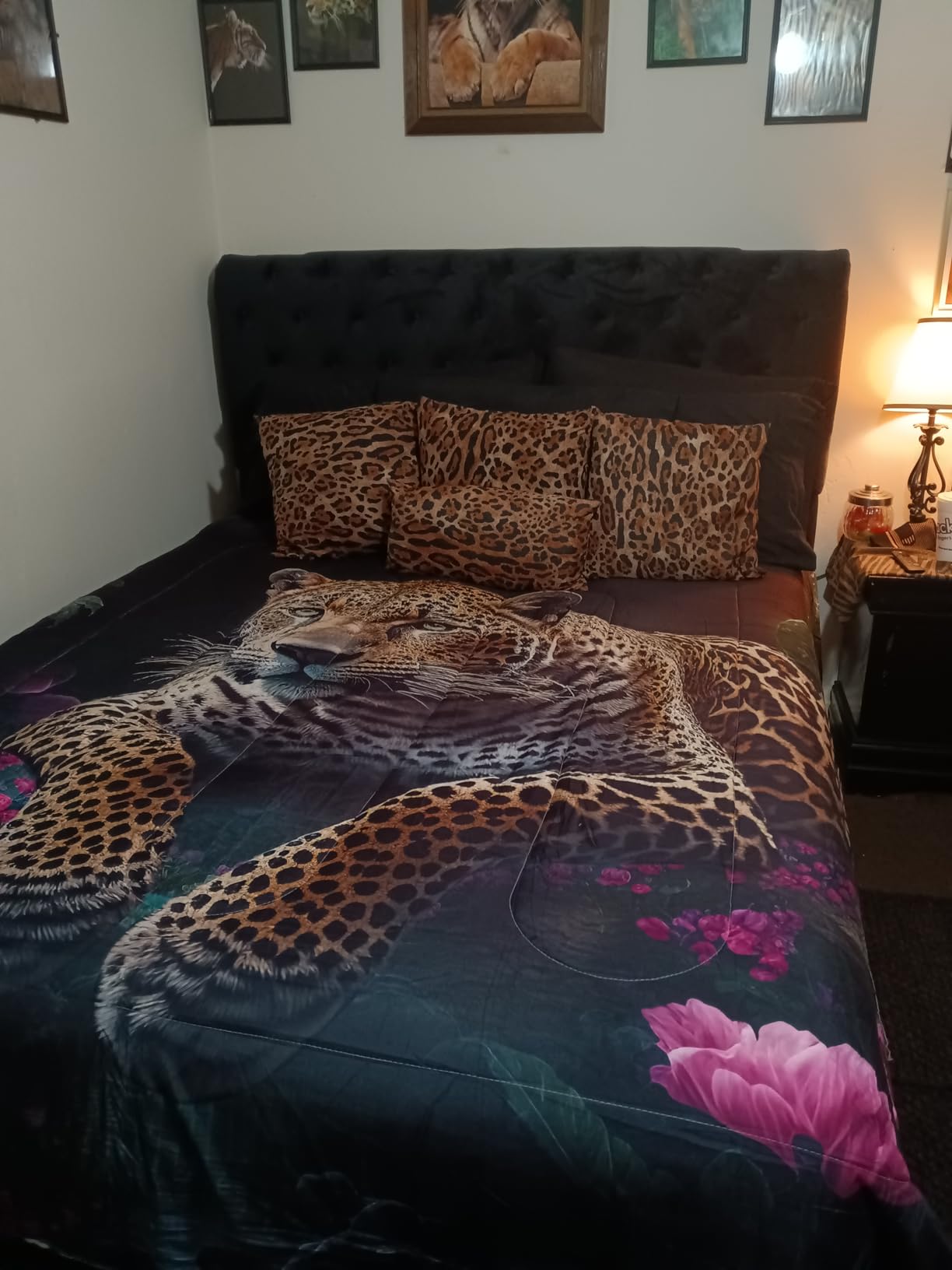 PaPaJet Bed Frame Queen Size Upholstered Platform Bed with 53'' Tall Sleigh Headboard, Button Tufted, No Box Spring Needed, Easy Assembly, Cream customer photo 2
