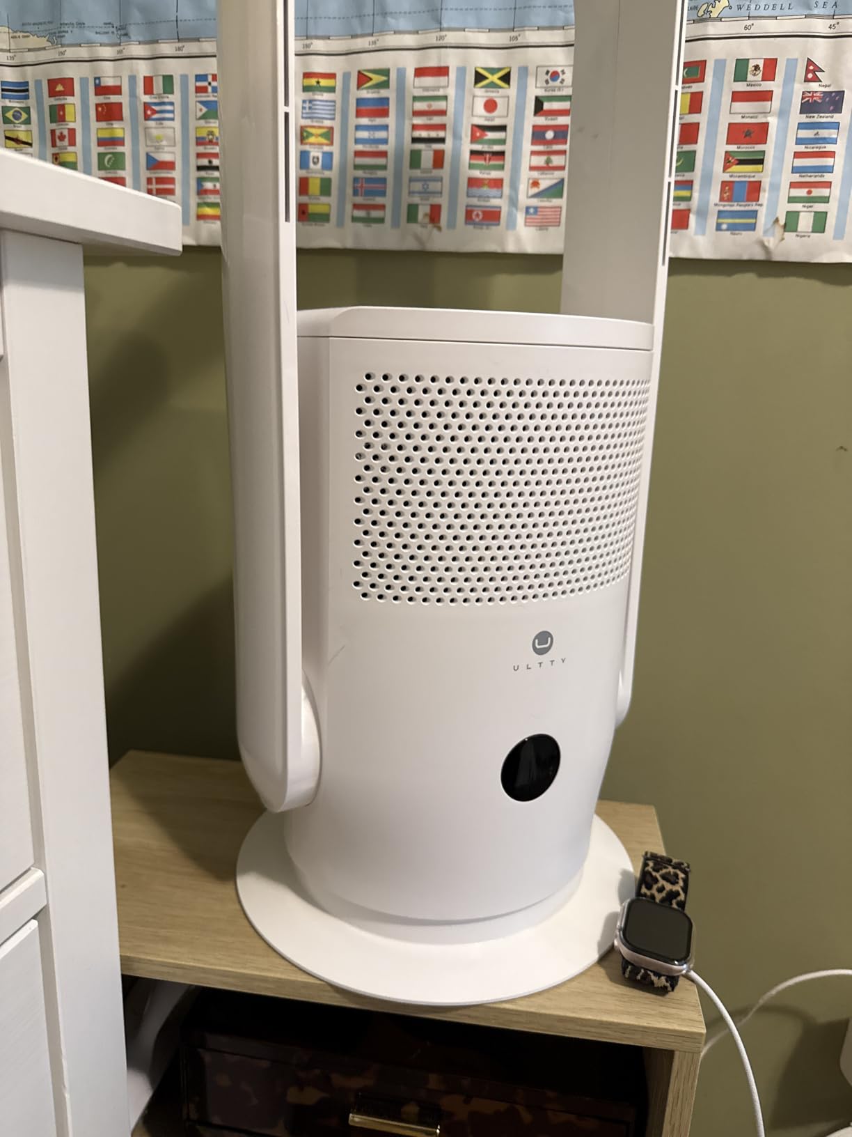 ULTTY Bladeless Tower Fan and Air Purifier Combo, Quiet Oscillating Fan with Remote & Touch Control, 9 Speeds, 8H Timer, HEPA Air Filter, Safe Floor Fan for Bedroom Home Office customer photo 1