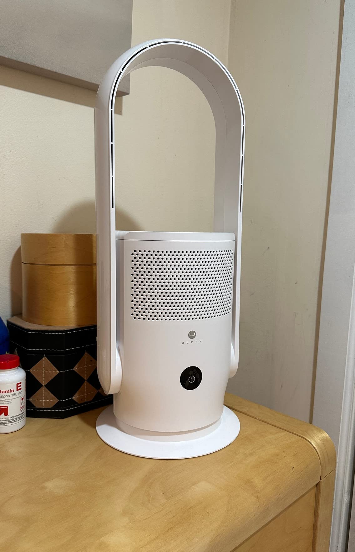 ULTTY Bladeless Tower Fan and Air Purifier Combo, Quiet Oscillating Fan with Remote & Touch Control, 9 Speeds, 8H Timer, HEPA Air Filter, Safe Floor Fan for Bedroom Home Office customer photo 2