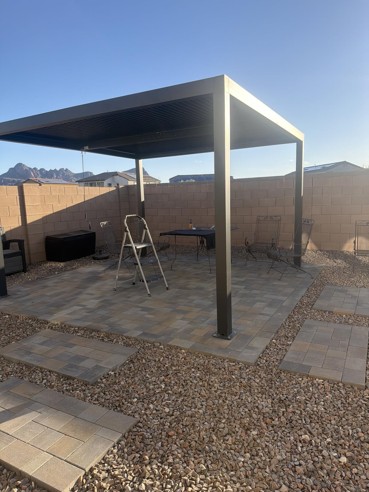 PURPLE LEAF Louvered Pergola 94AS 10' x 14' Outdoor Aluminum Pergola with Adjustable Roof for Deck Backyard Garden Grey Hardtop Gazebo customer photo 2