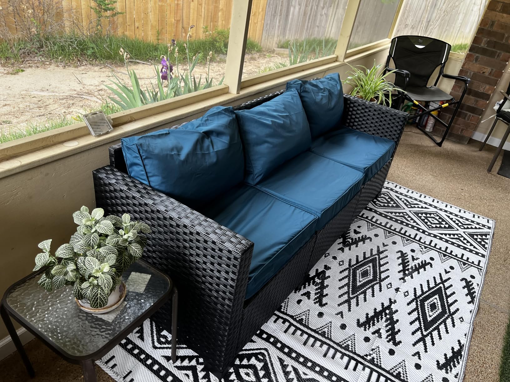 Rattaner Outdoor Furniture Outdoor Couch Patio Furniture 3-seat Sofa Deep Seat High Backrest with Waterproof Cover and Anti-Slip Cushions, Light Grey customer photo 1