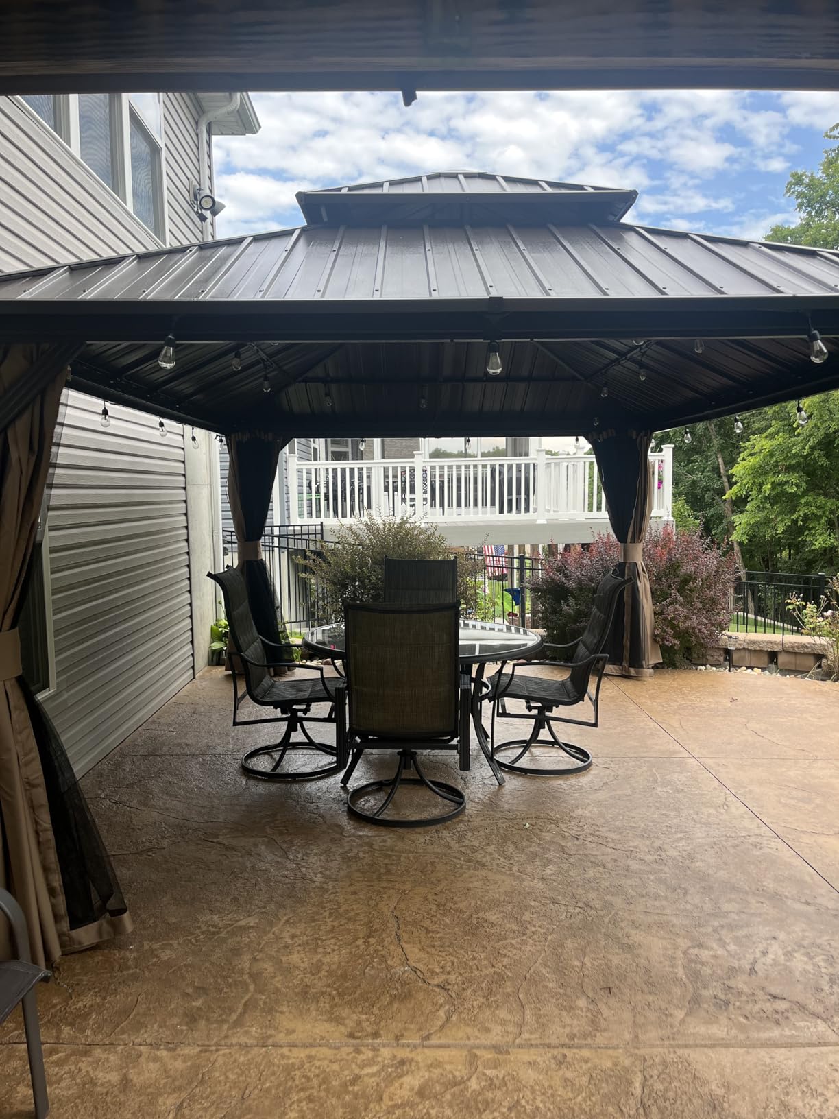 Domi 10x14FT Outdoor Gazebo, Patio Gazebo with Galvanized Steel, Hardtop Gazbo for Patio, Deck, Backyard, Curtain and Netting Included customer photo 1