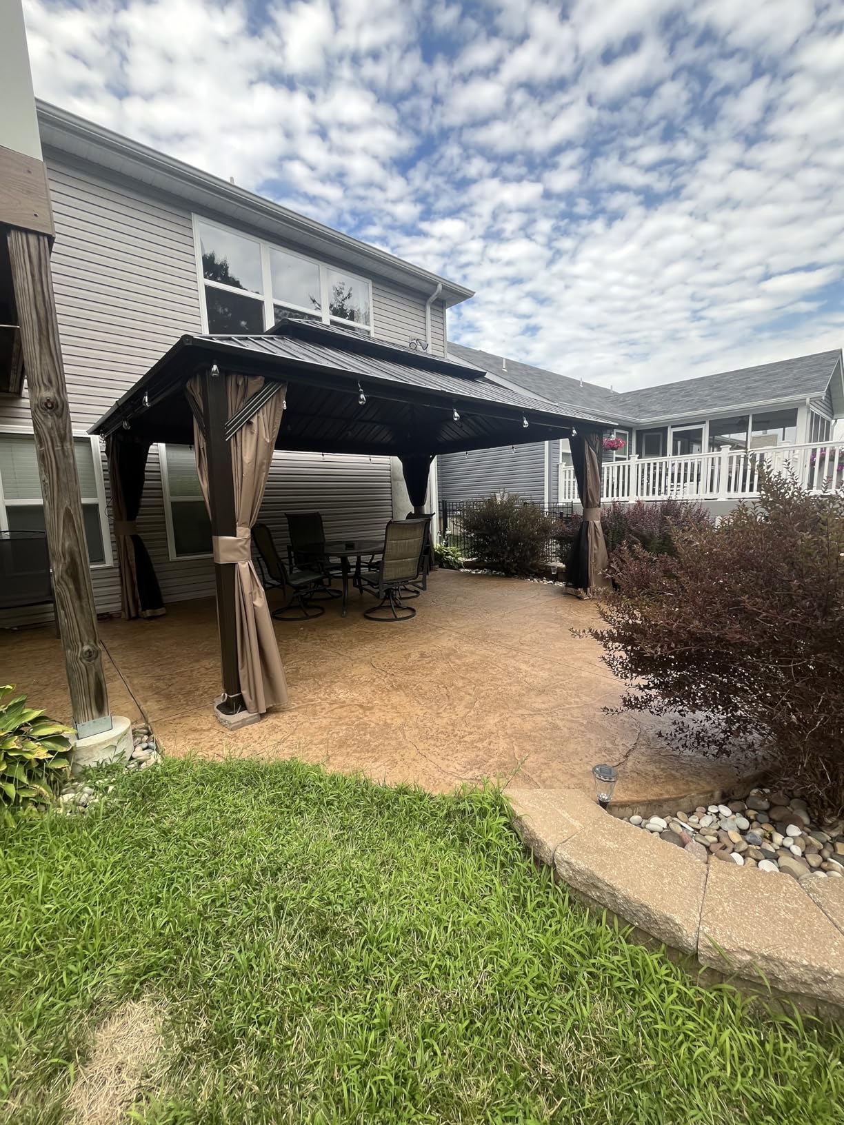 Domi 10x14FT Outdoor Gazebo, Patio Gazebo with Galvanized Steel, Hardtop Gazbo for Patio, Deck, Backyard, Curtain and Netting Included customer photo 2