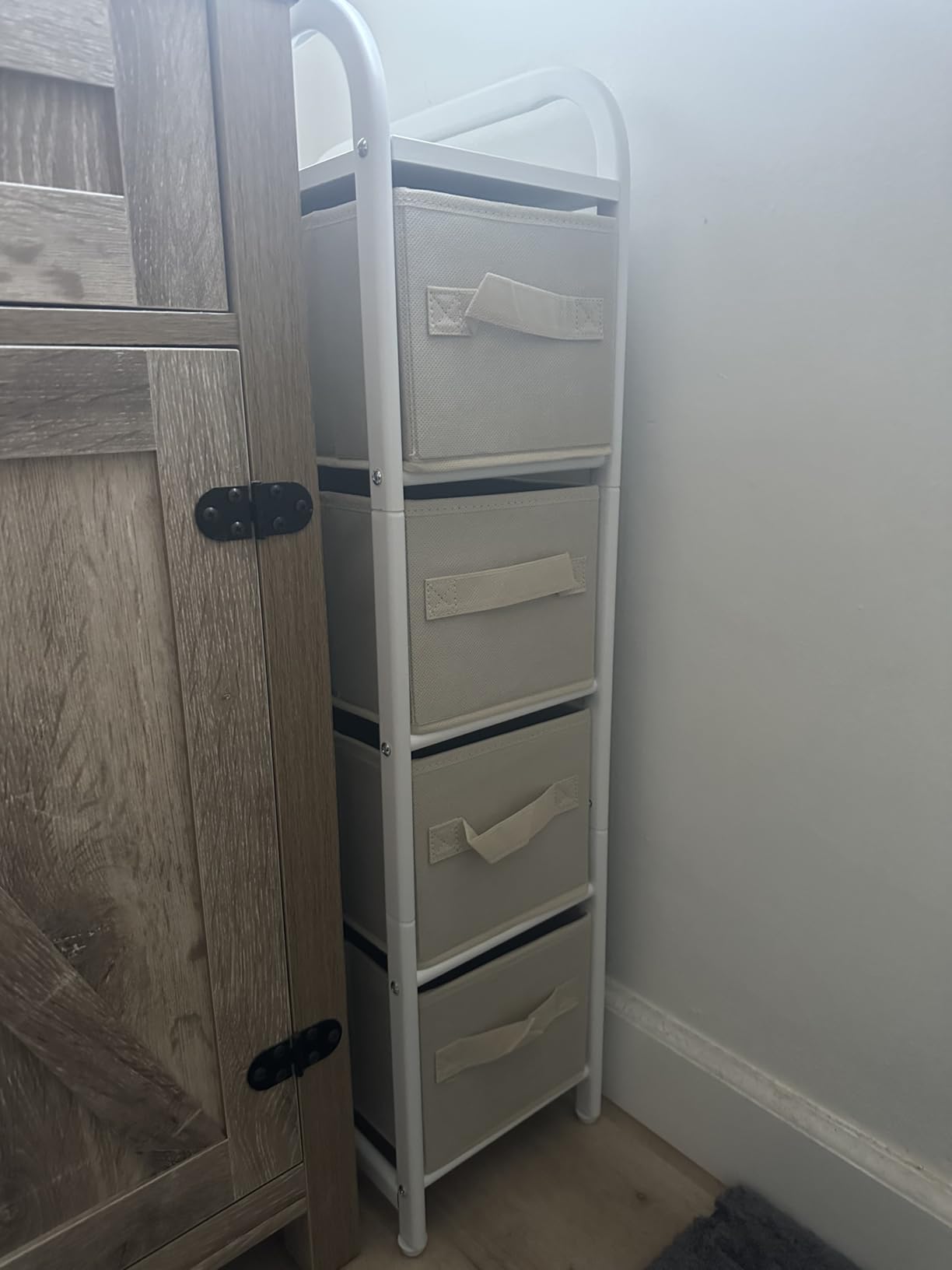 MAX Houser Dresser Tower with 3 Drawers for Bedroom, Fabric Storage Organizer Unit, Chest of Drawers with with WoodTop, Small Vertical Storage for Guest Room, Closet, Entryway, Nursery(Beige) customer photo 1