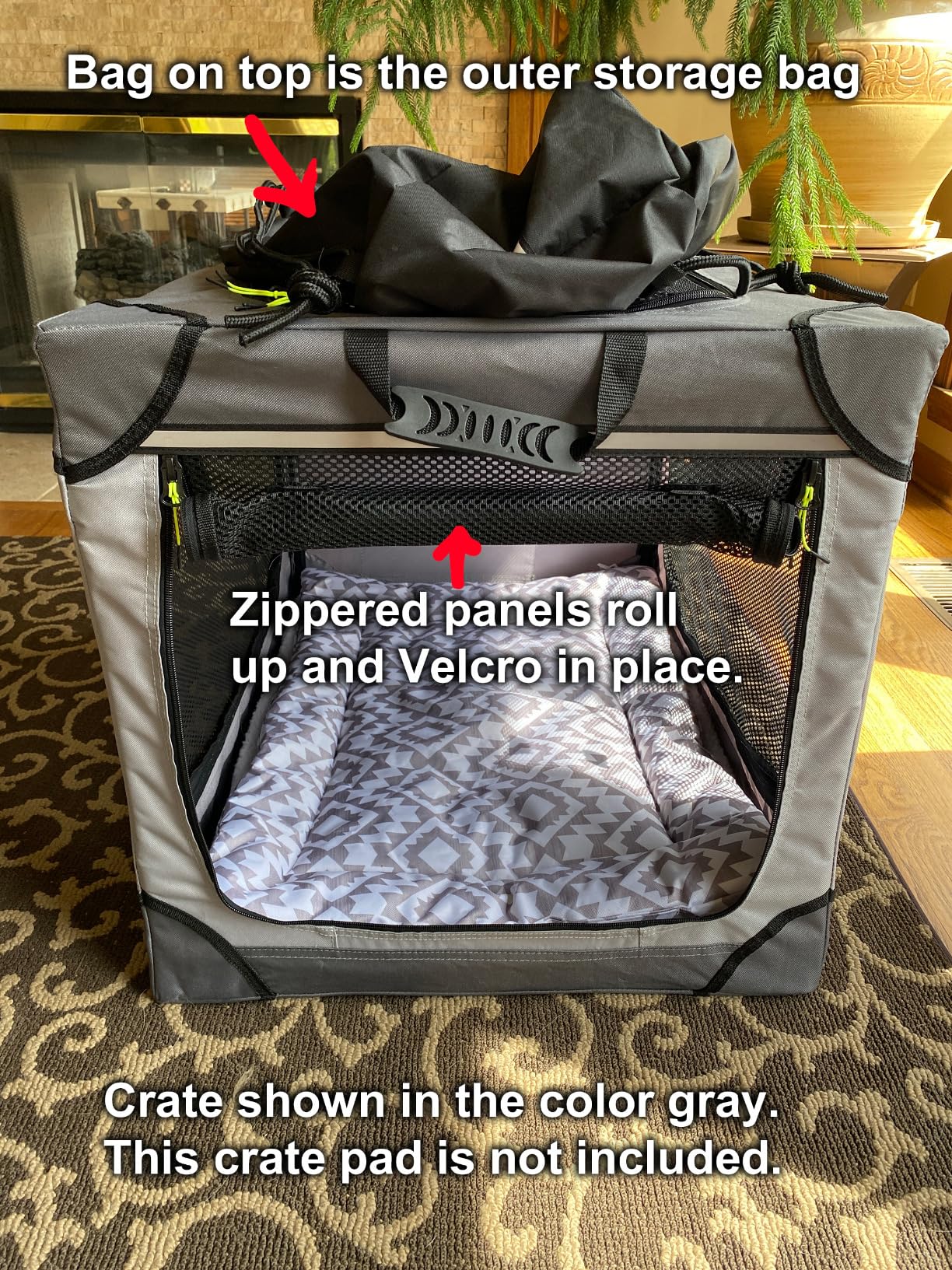Lesure Soft Collapsible Dog Crate - 42 Inch Portable Travel Crate for Extra Large Dogs Indoor & Outdoor, 4-Door Foldable Pet Kennel with Mesh Windows customer photo 2