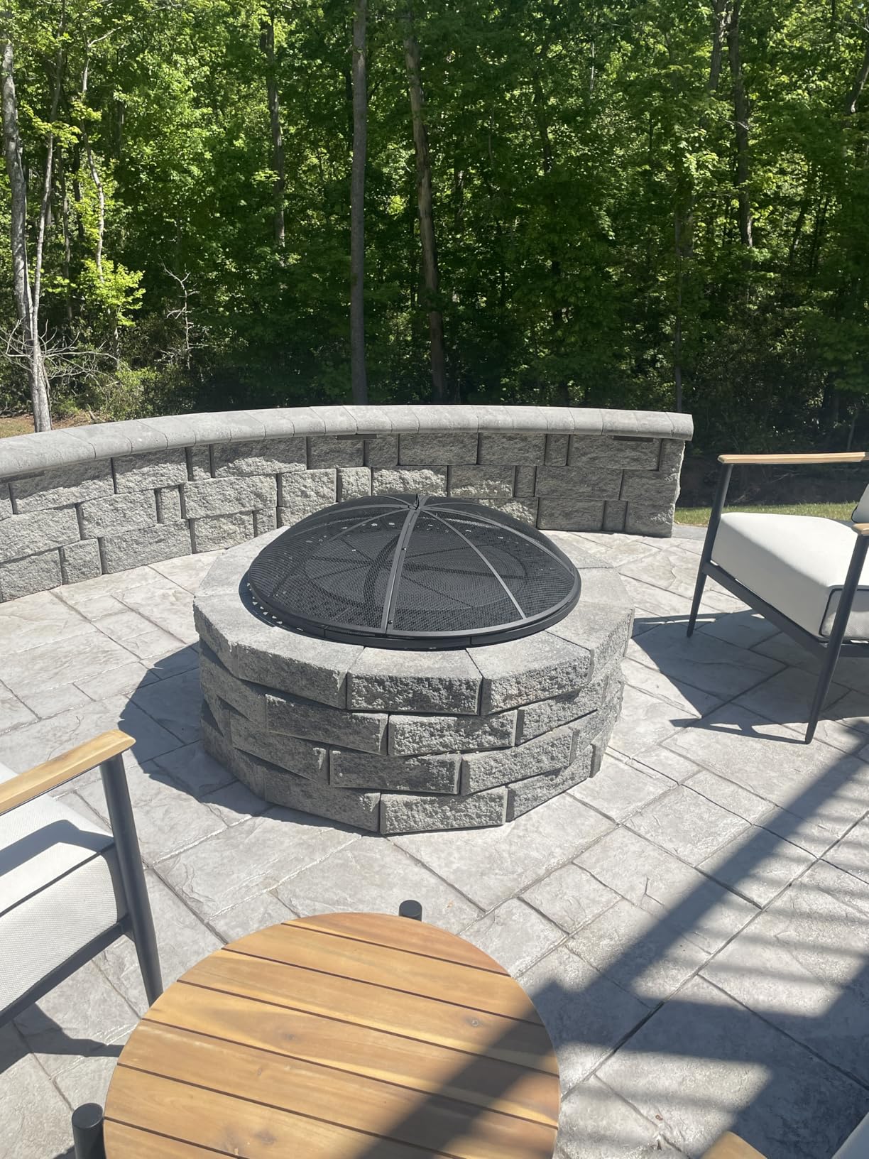 OutVue 36 Inch Fire Pit with 2 Grills, Wood Burning Fire Pits for Outside with Lid, Poker and Round Waterproof Cover, BBQ& Outdoor Firepit & Round Metal Table 3 in 1 customer photo 1