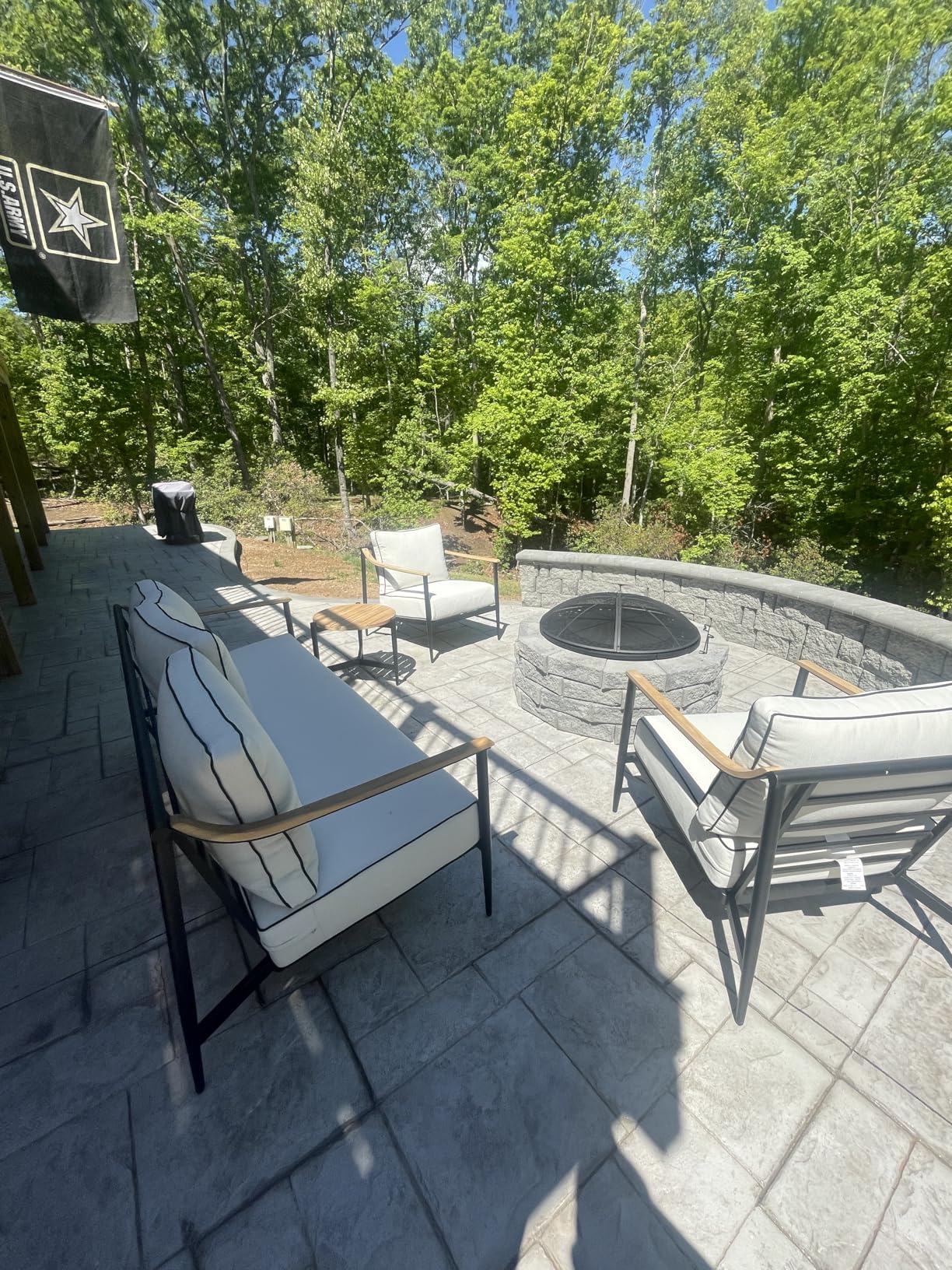 OutVue 36 Inch Fire Pit with 2 Grills, Wood Burning Fire Pits for Outside with Lid, Poker and Round Waterproof Cover, BBQ& Outdoor Firepit & Round Metal Table 3 in 1 customer photo 2