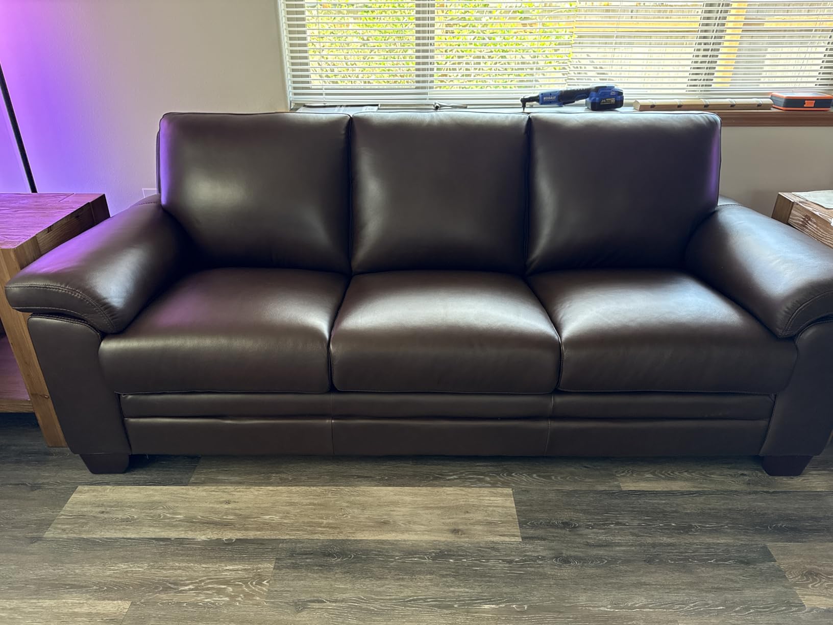 Hydeline Magnum Top Grain Leather Sofa Couch, 84