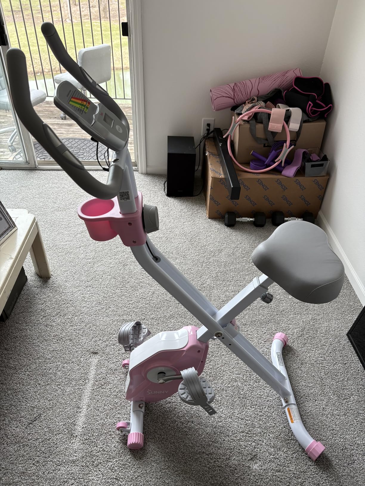 Sunny Health & Fitness Smart Folding X-Bike, Portable Compact Exercise Bike for Indoor Cycling Workout, Home Cardio Training Machine, Free SunnyFit App Bluetooth Connect customer photo 2