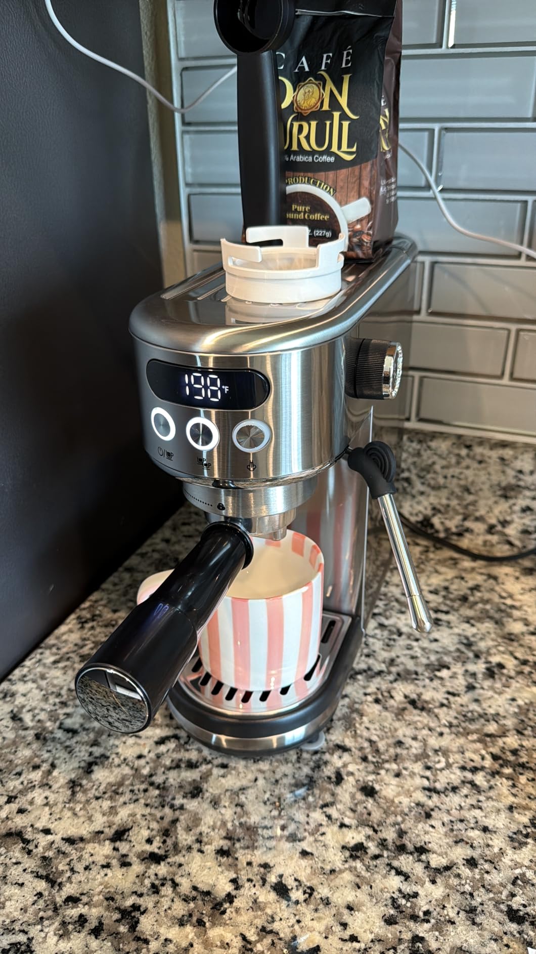 Neretva Espresso Machine 20 Bar, Super Compact Espresso Maker Stainless Steel Professional Coffee Machine Espresso with Power Steam & LED Display for Home Barista Latte and Cappuccino Maker-Silver customer photo 2