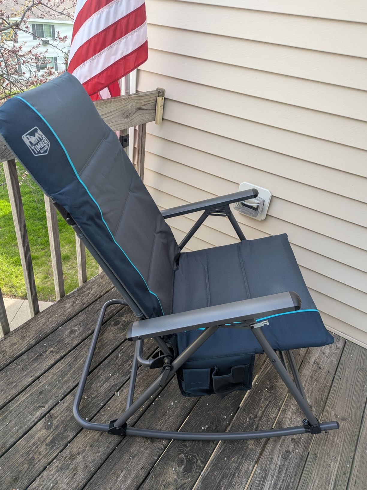 Timber Ridge Oversized Folding Rocking Camping Chair - Padded Outdoor Rocker with High Back customer photo 2