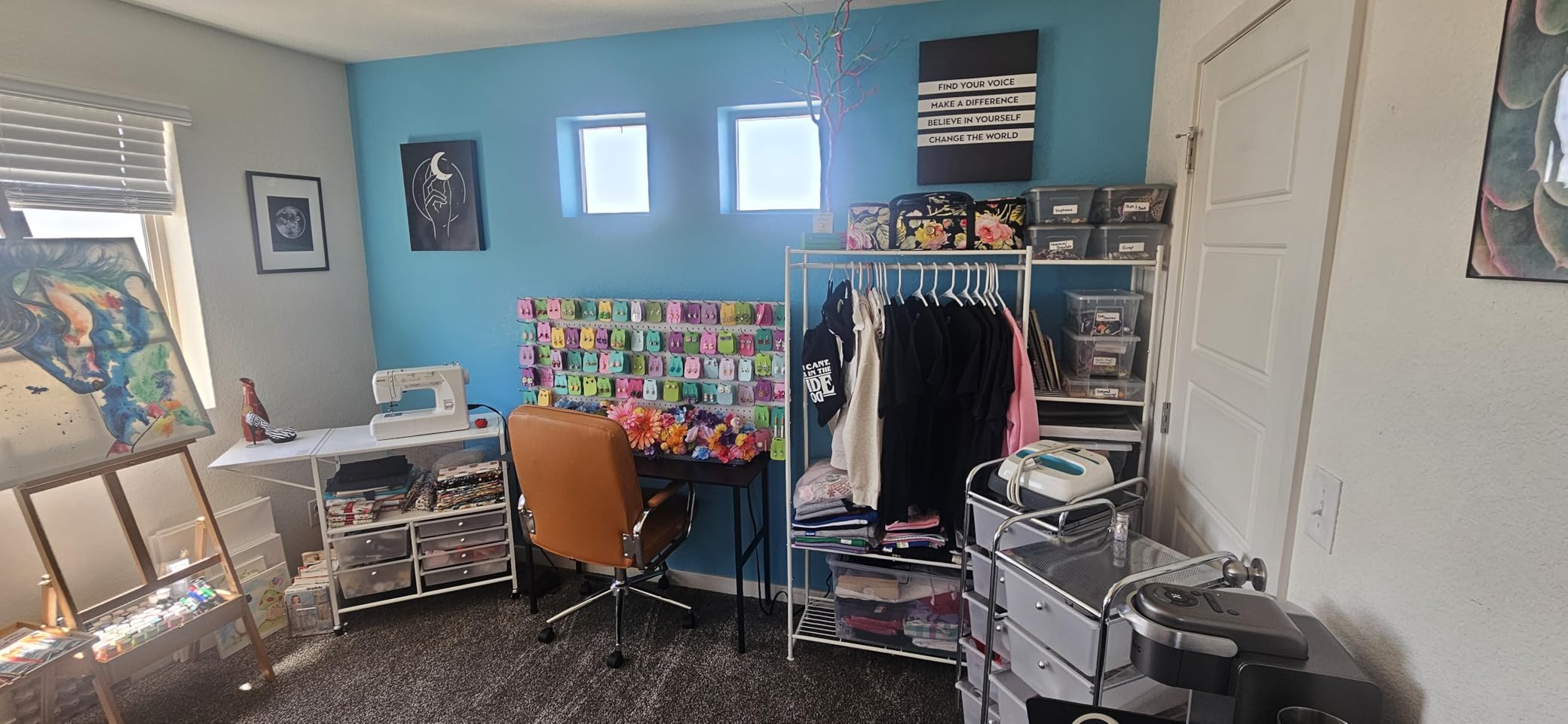 Wardrobe Closet, Portable Clothes Rack with 4 Tiers Shelves, Freestanding Closet Organizers and Storage System with Hanging Rods, Steel Clothing Rack Suitable for Cloakrooms, Bedrooms, Entrances, etc. Black customer photo 2