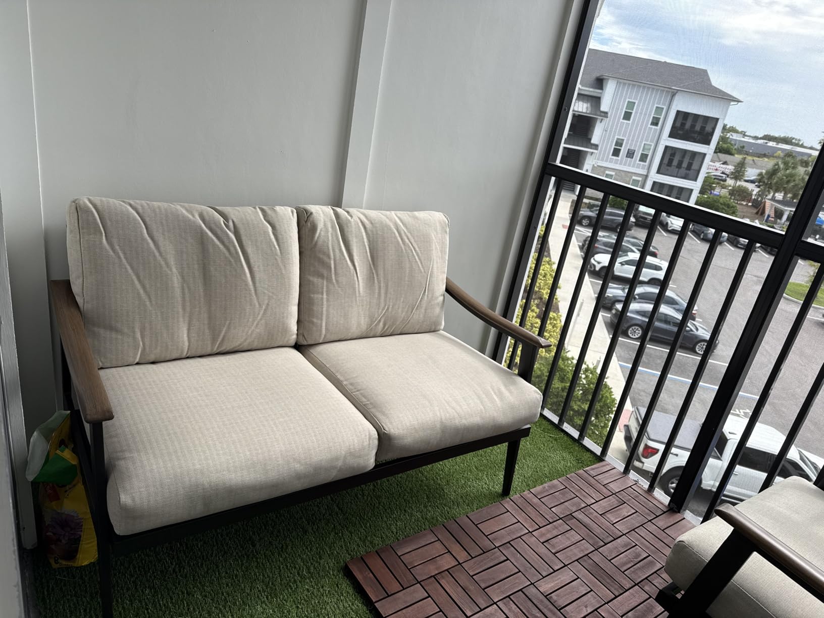 NATURAL EXPRESSIONS Patio Sofa Outdoor Furniture Metal Chair with Wicker Backrest & 6 Inches Cushion for Indoor, Front Porch, Deck, Balcony, Backyard, Sunroom customer photo 1
